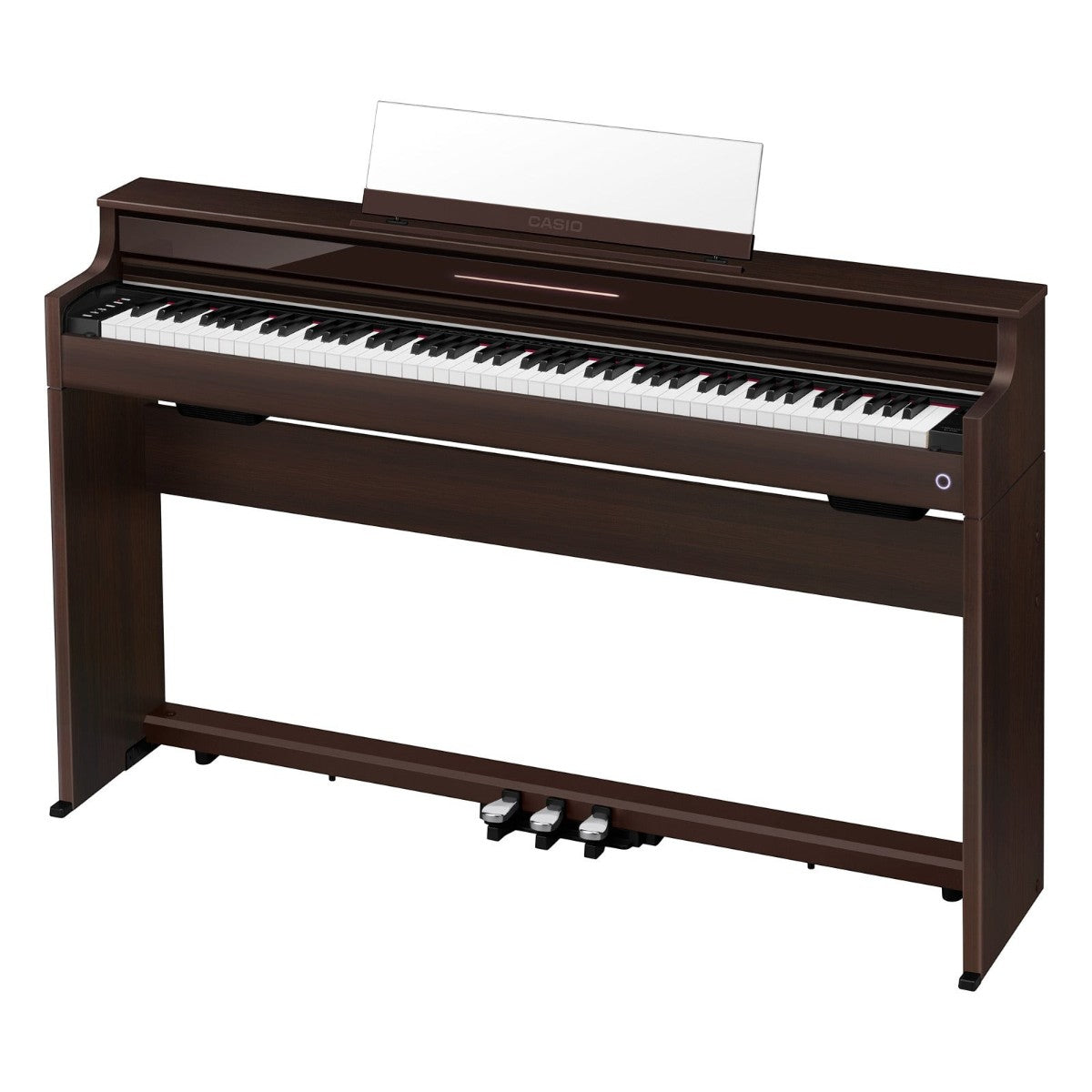 Đàn piano điện TÂN NHẠC CỤ Casio AP-S450 màu nâu vân gỗ với thiết kế dáng tủ mỏng hiện đại và bàn phím composite
