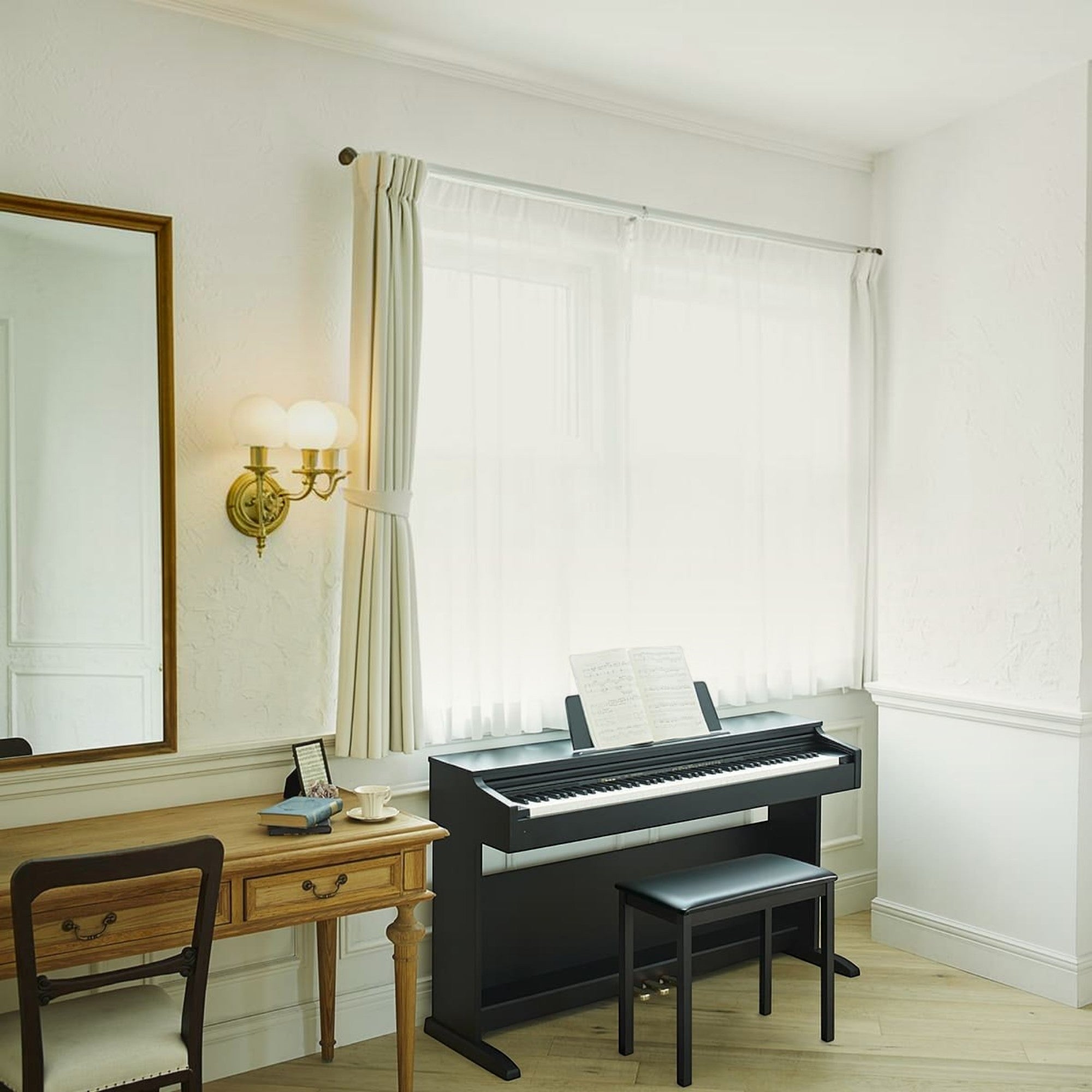 Đàn piano điện Casio AP-270 màu đen sang trọng tại showroom TÂN NHẠC CỤ với thiết kế dáng tủ hiện đại