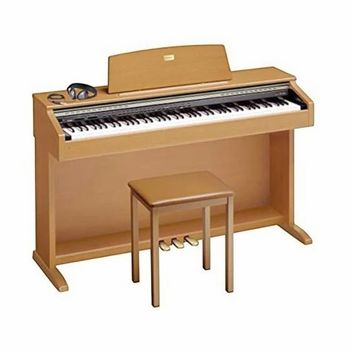 Đàn piano điện Casio AP-38 màu gỗ sáng tại Tân Nhạc Cụ, thiết kế tủ console cổ điển với ghế đi kèm