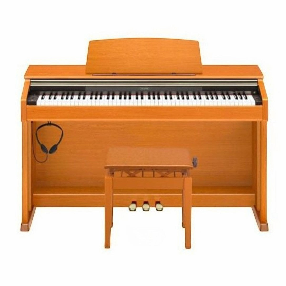 Đàn piano điện Casio AP-400 màu gỗ sang trọng tại TÂN NHẠC CỤ, thiết kế dáng tủ với 88 phím búa và 3 pedal