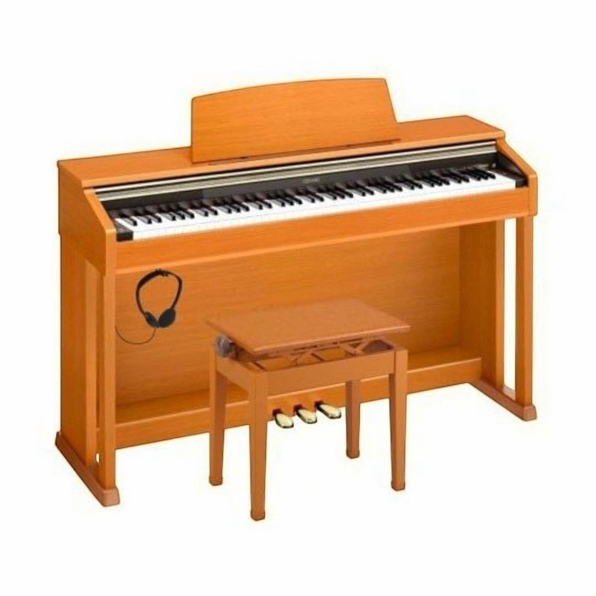 Đàn piano điện TÂN NHẠC CỤ Casio AP-400 dáng tủ màu gỗ tự nhiên với 88 phím búa và ghế đàn đi kèm