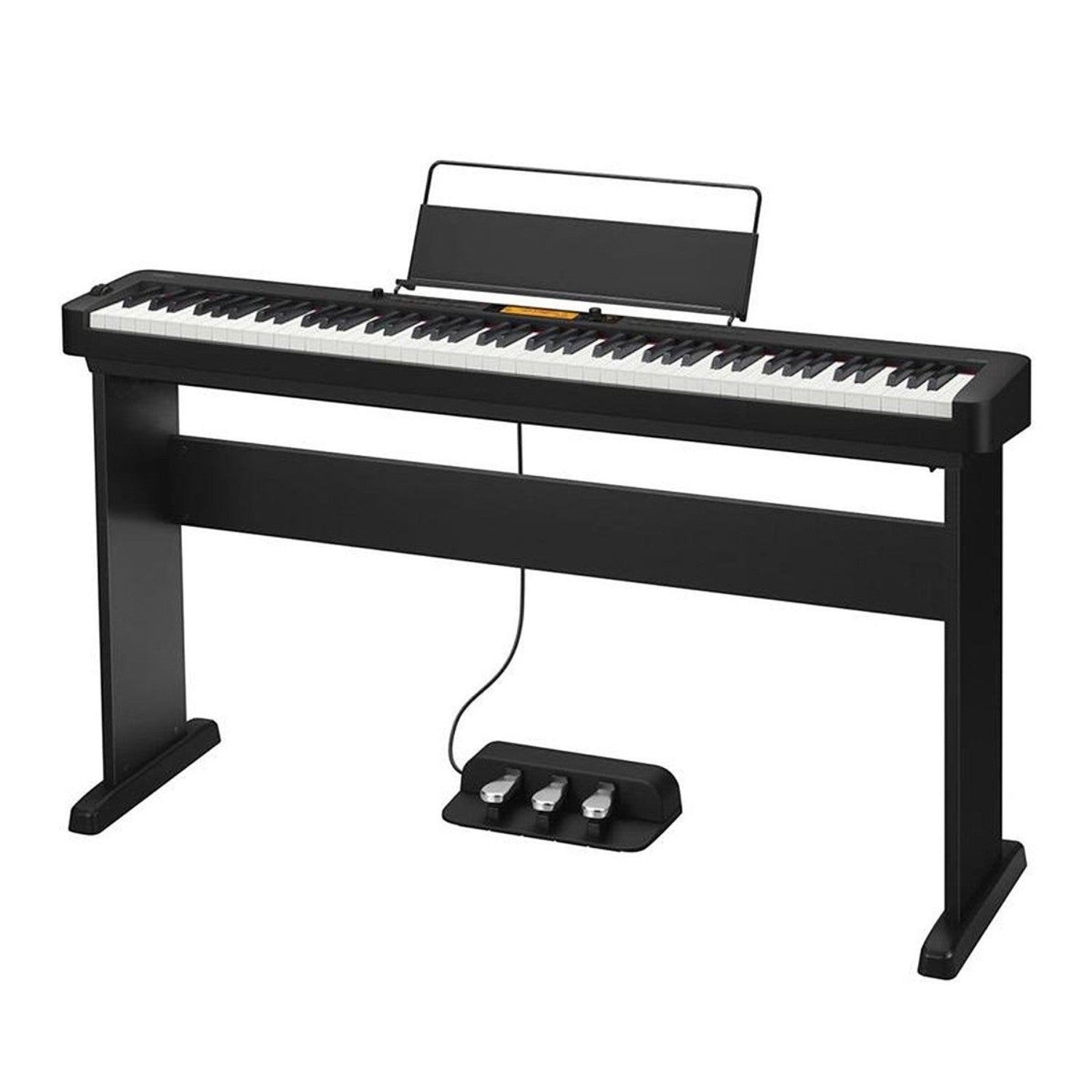 Đàn piano điện Casio CDP-S360 màu đen tại TÂN NHẠC CỤ, thiết kế portable 88 phím kèm giá nhạc và cụm 3 pedal.