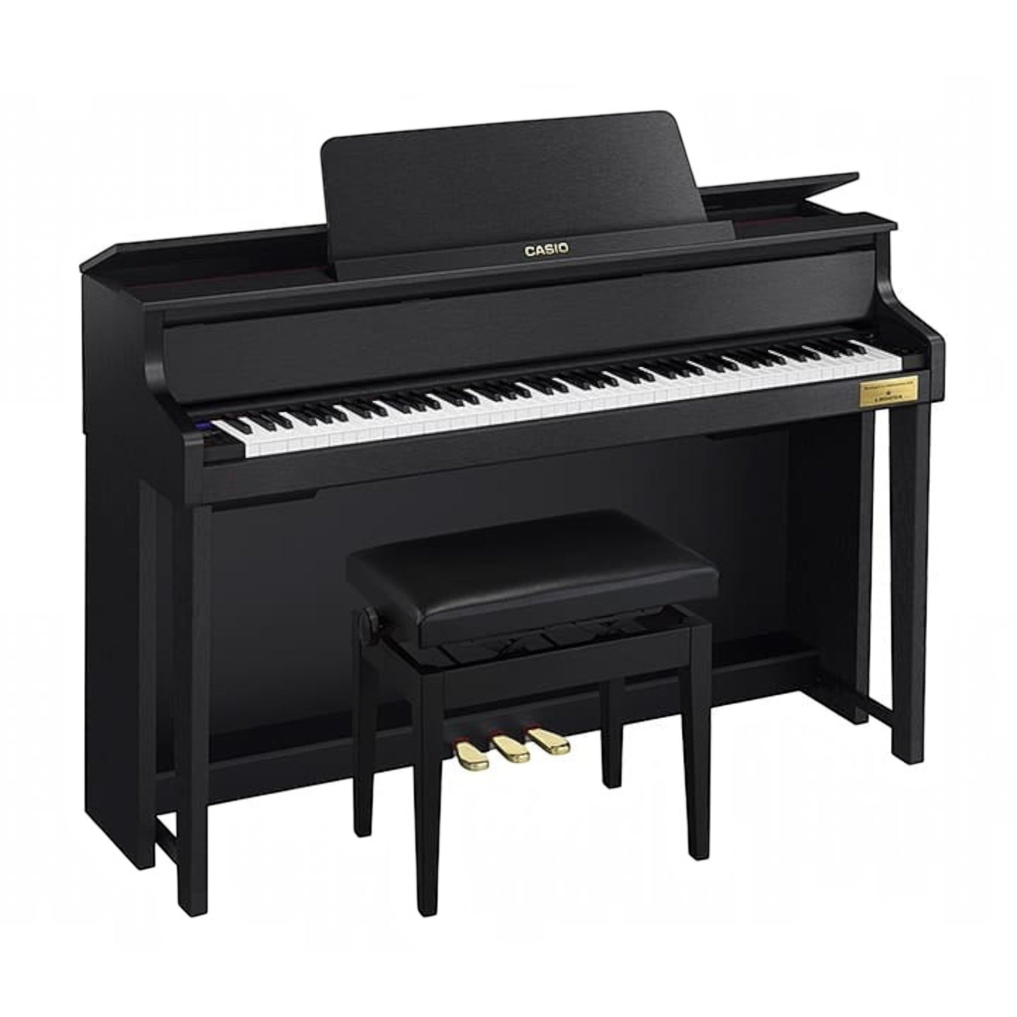 Đàn piano điện Casio GP-310 màu đen tại TÂN NHẠC CỤ, thiết kế dáng grand hybrid với phím gỗ và búa cơ thật.