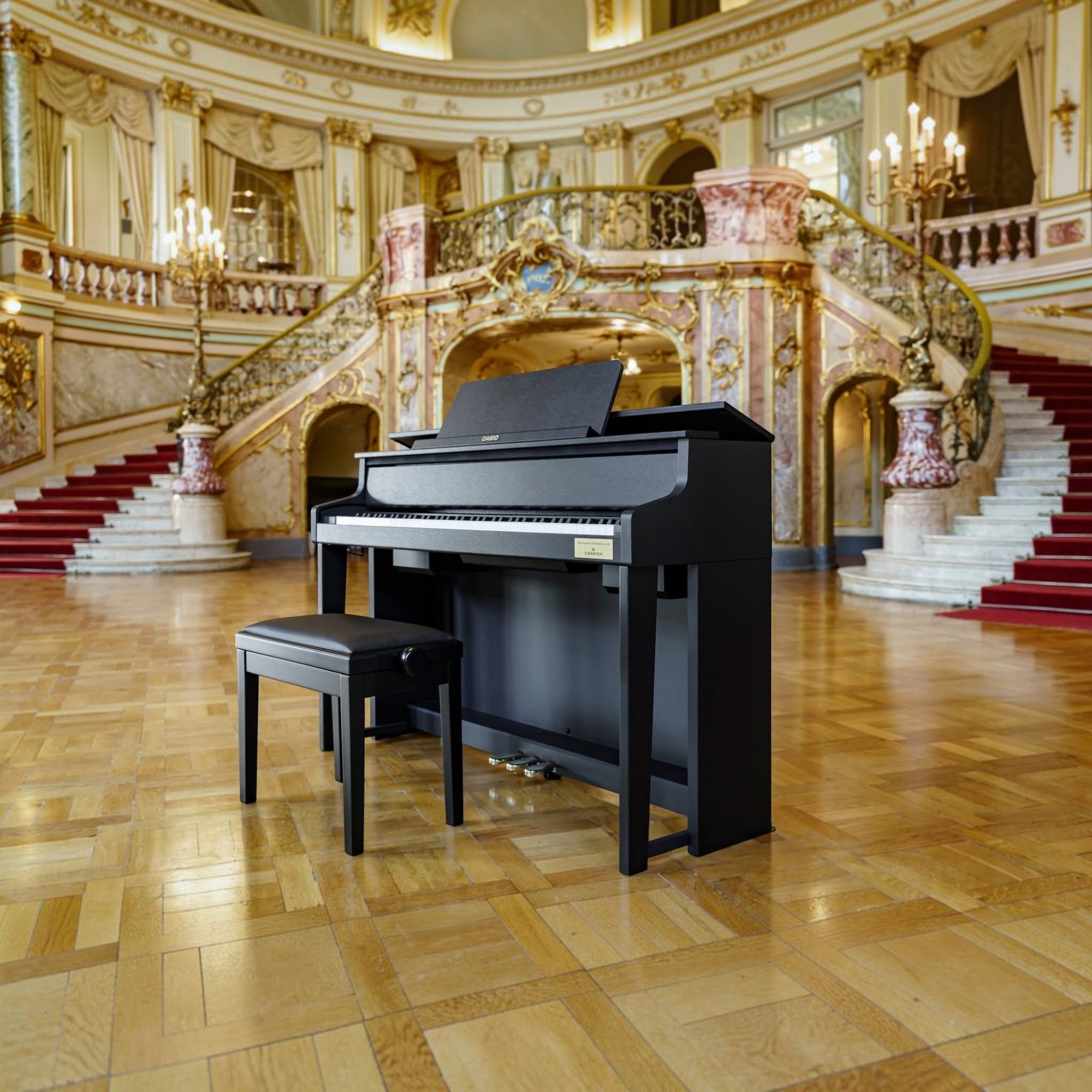 Đàn piano điện Casio GP-310 màu đen sang trọng với bộ máy phím gỗ tại showroom TÂN NHẠC CỤ