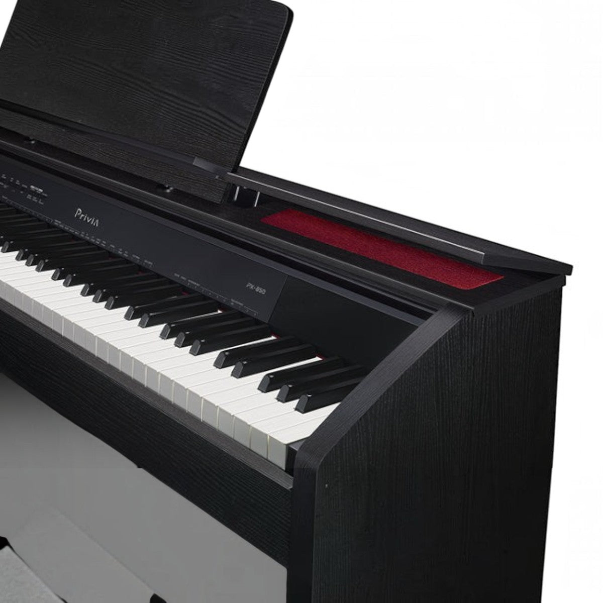Đàn piano điện TÂN NHẠC CỤ Casio PX-850 màu đen sang trọng với thiết kế tủ đứng và nắp đàn mở