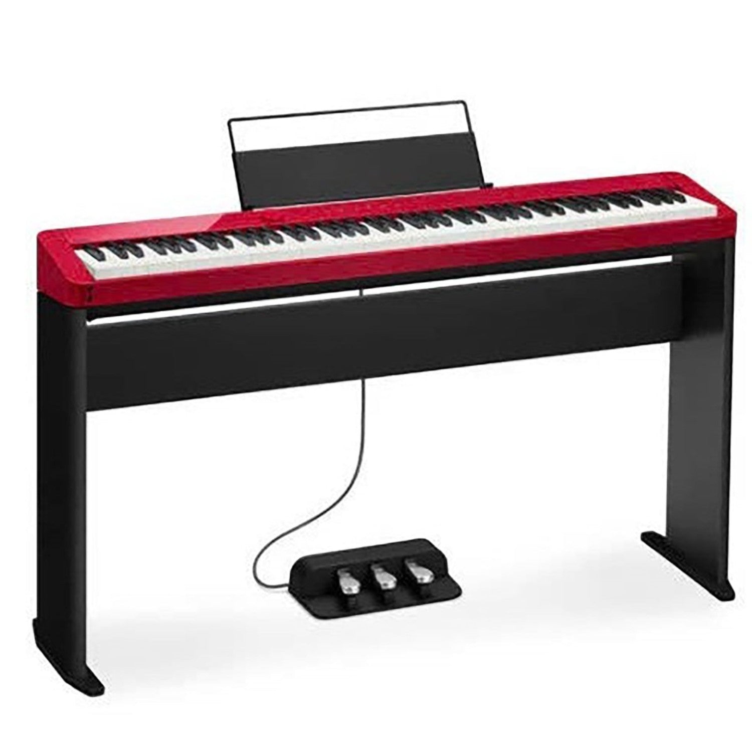 Đàn piano điện Casio PX-S1100 màu đỏ rực rỡ, thiết kế mỏng gọn, 88 phím, kèm chân đế và bàn đạp tại TÂN NHẠC CỤ