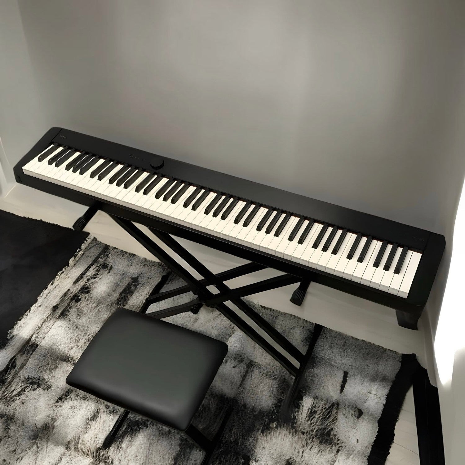 Đàn piano điện Casio PX-S1100 màu đen mỏng gọn trên chân đế X tại showroom TÂN NHẠC CỤ