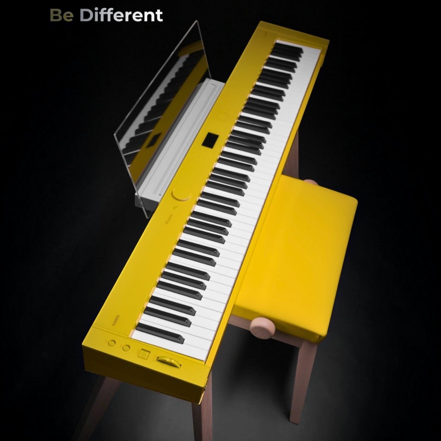 Đàn piano điện TÂN NHẠC CỤ Casio PX-S7000 màu vàng Harmonious Mustard thiết kế sang trọng với chân đế và ghế đồng bộ