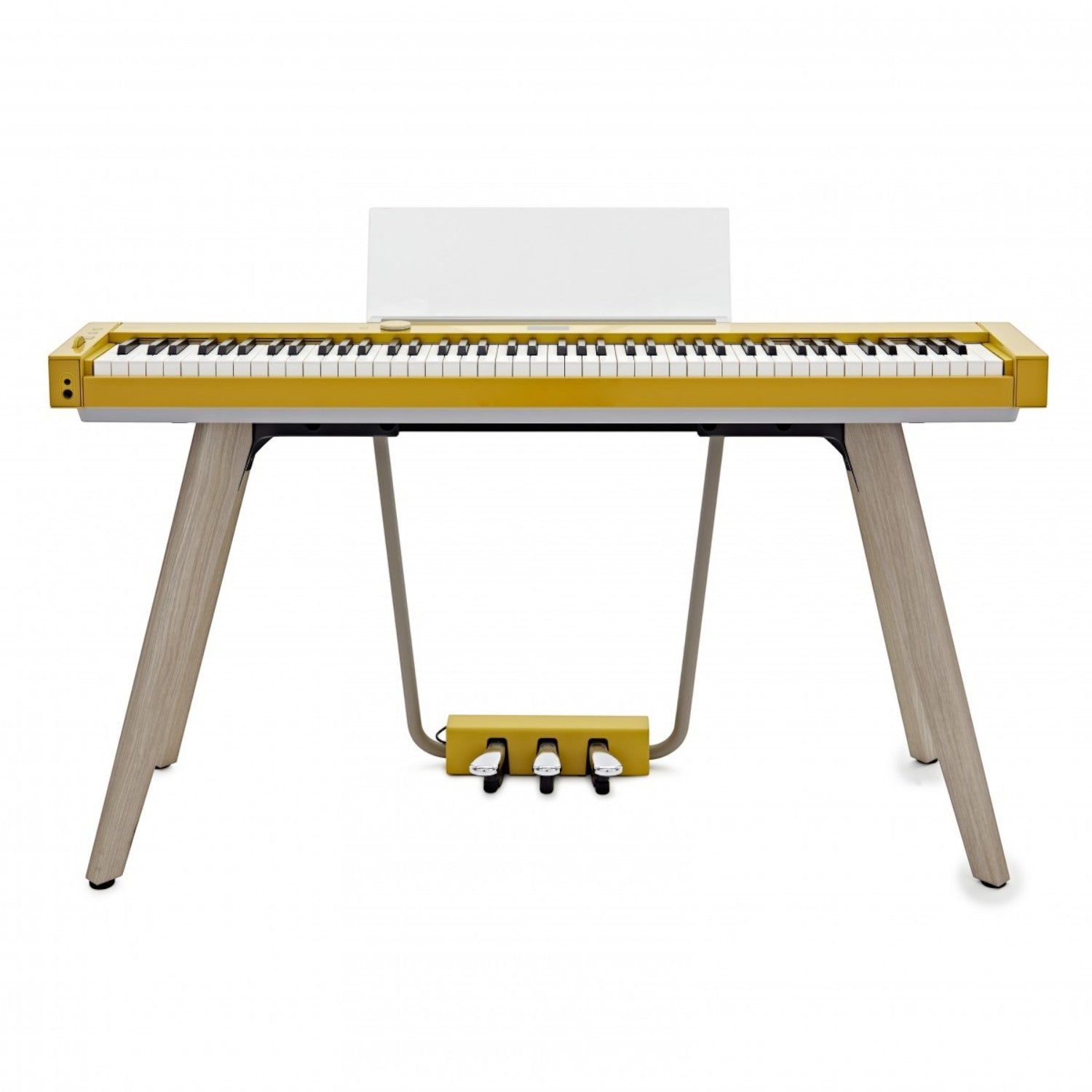 Đàn piano điện Casio PX-S7000 màu Harmonious Mustard tại TÂN NHẠC CỤ, thiết kế chân đế liền và bộ 3 bàn đạp cố định