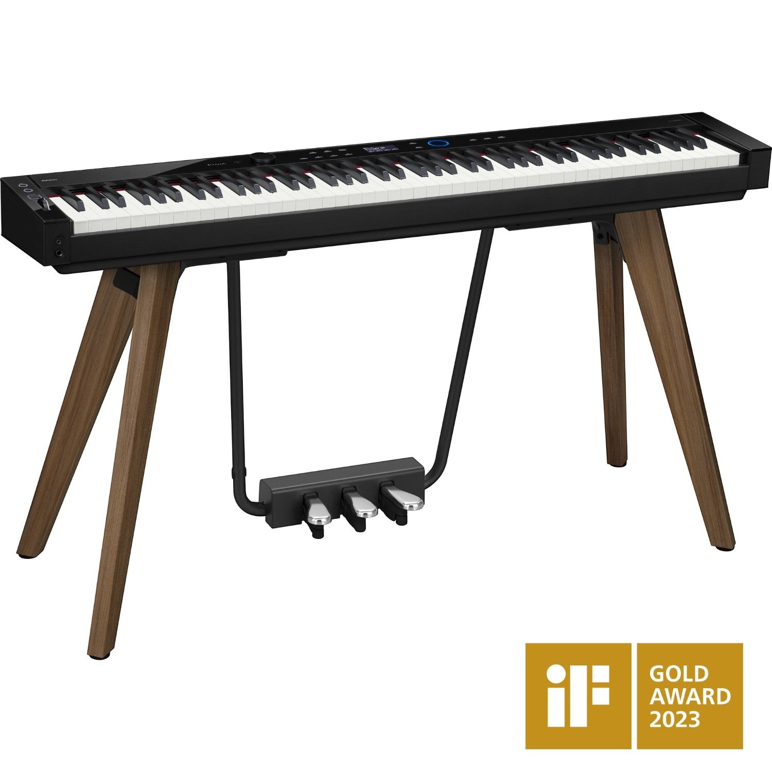 Đàn piano điện Casio PX-S7000 màu đen tại TÂN NHẠC CỤ với chân đế gỗ và bộ 3 bàn đạp cố định sang trọng