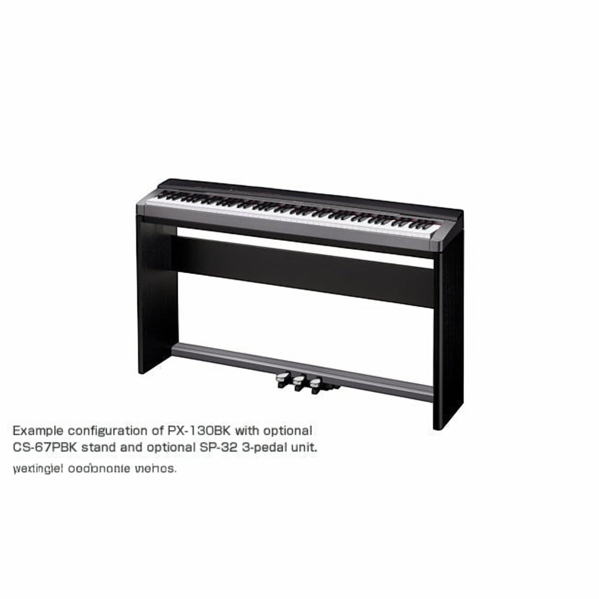 Đàn piano điện Casio PX130 màu đen tại TÂN NHẠC CỤ với chân đế và bộ 3 pedal đi kèm