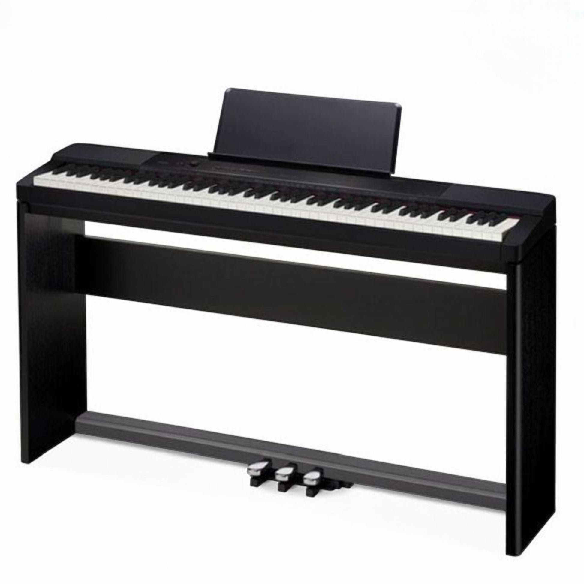 Đàn piano điện Casio PX150 màu đen tại TÂN NHẠC CỤ với thiết kế gọn nhẹ, bàn phím búa và giá đỡ chuyên dụng.