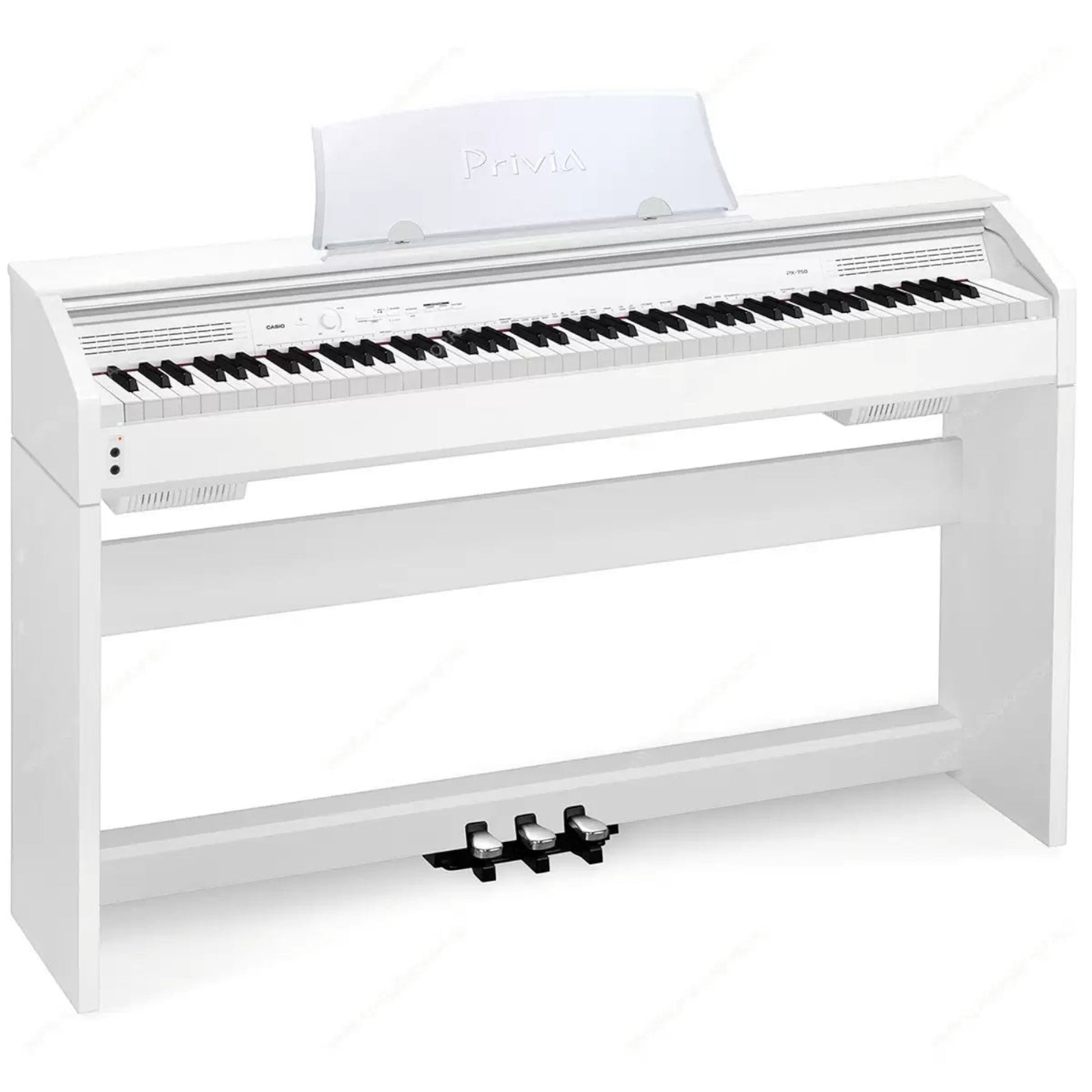 Đàn piano điện Casio PX760 màu trắng sang trọng với thiết kế dáng tủ, chân đế và 3 pedal tại TÂN NHẠC CỤ
