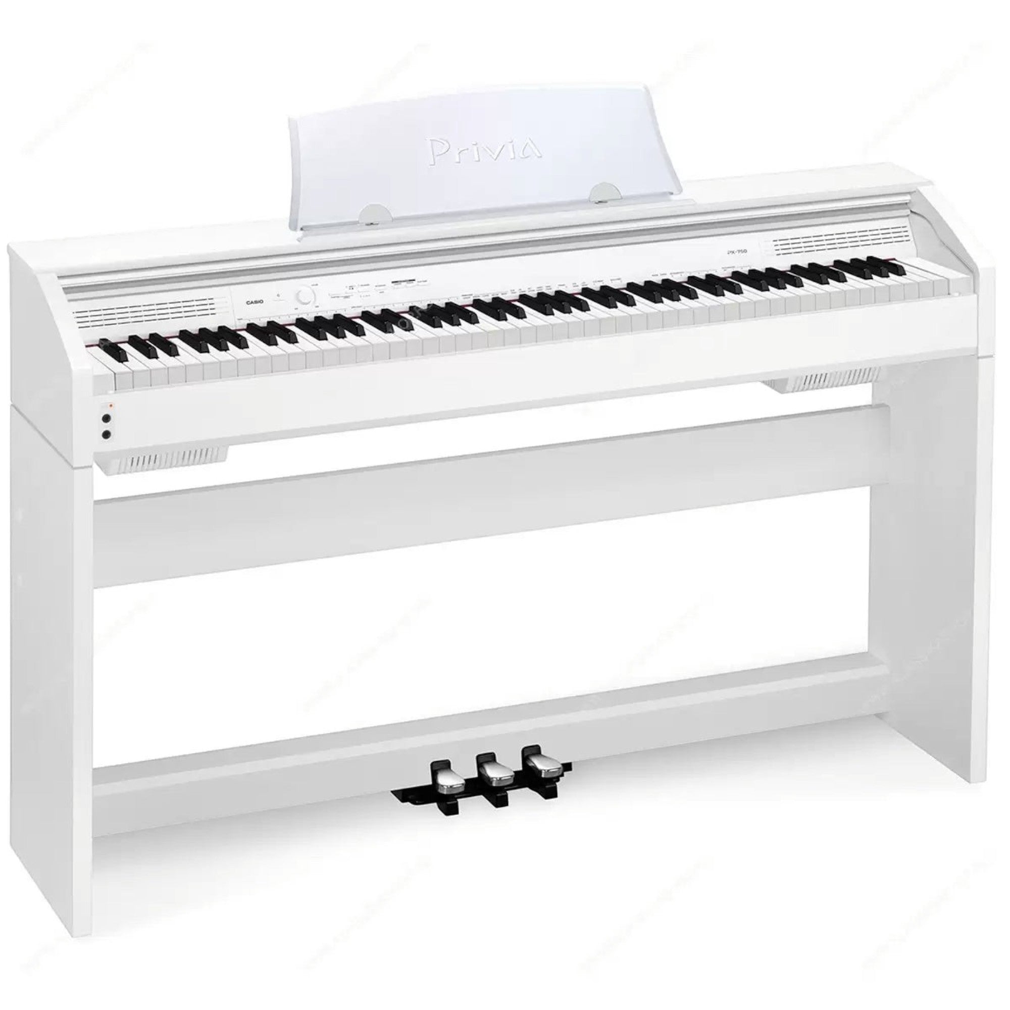 Đàn piano điện Casio PX760 màu trắng sang trọng với thiết kế dáng tủ, chân đế và 3 pedal tại TÂN NHẠC CỤ