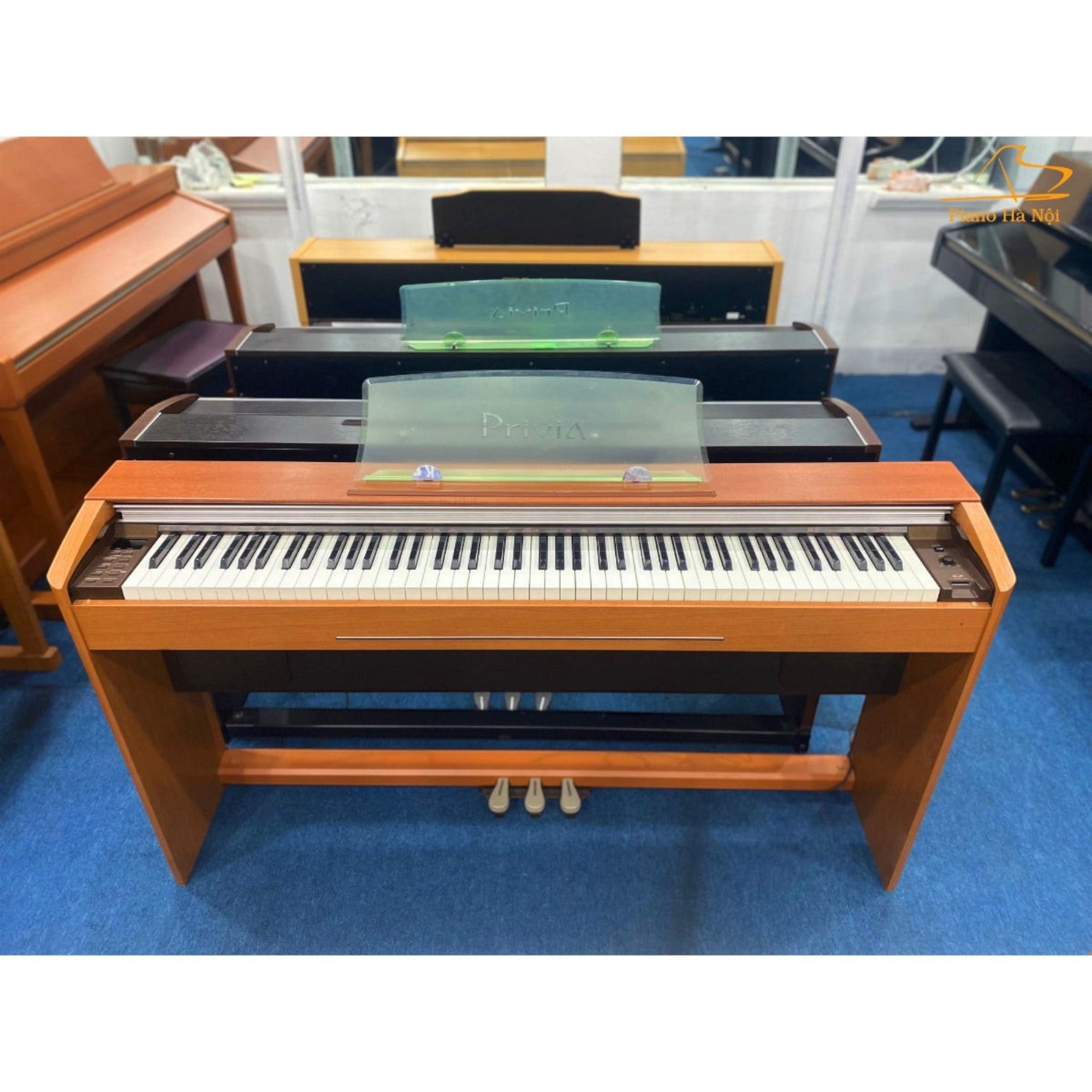 Đàn piano điện TÂN NHẠC CỤ Casio PX800 với thiết kế chân gỗ sang trọng, bàn phím 88 phím và giá đỡ nhạc trong suốt.