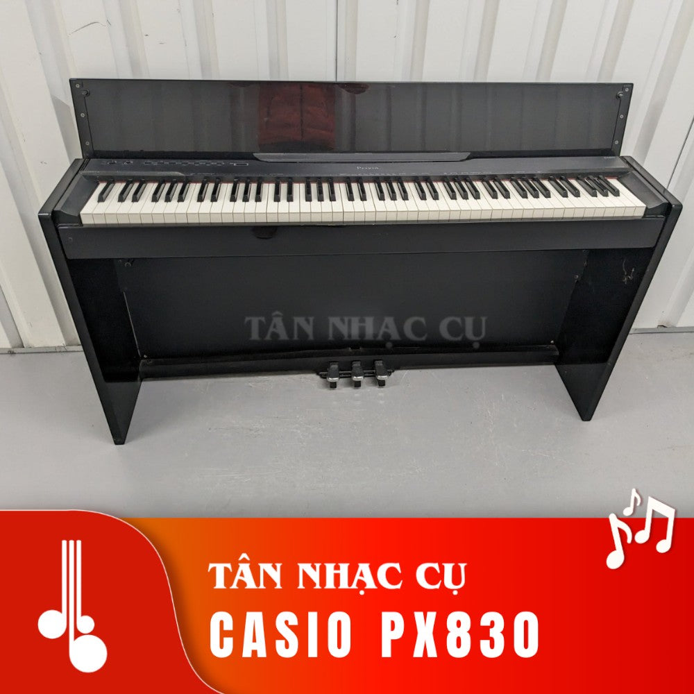 Đàn piano điện Casio PX830 màu đen dáng tủ tại Tân Nhạc Cụ với bàn phím búa 88 phím và thiết kế thanh lịch