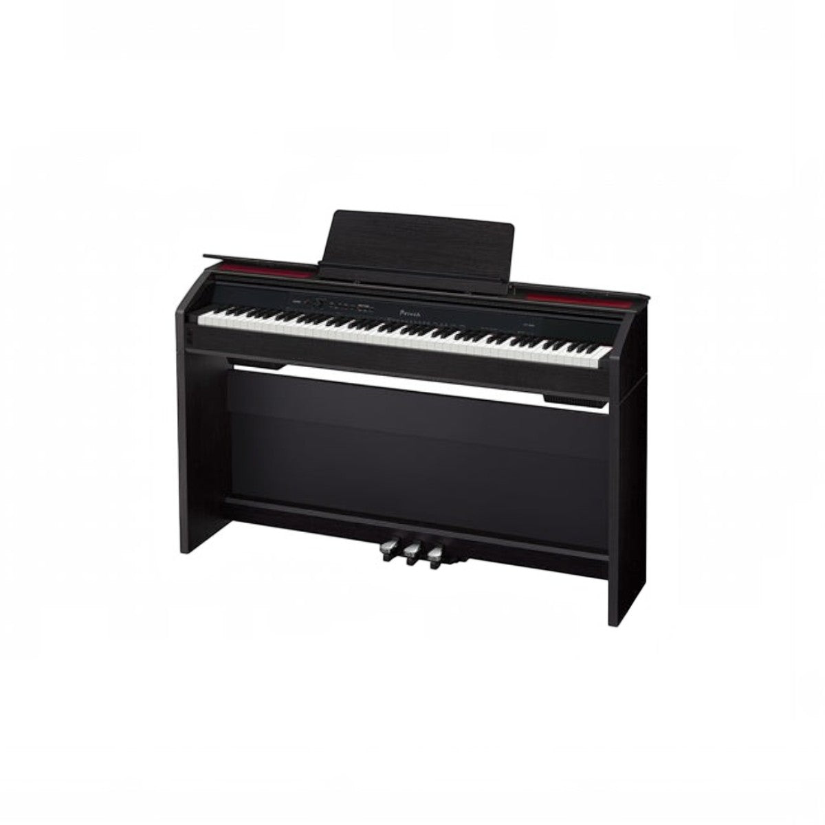 Đàn piano điện TÂN NHẠC CỤ Casio PX-850 màu đen sang trọng với thiết kế tủ đứng hiện đại và nắp đàn mở