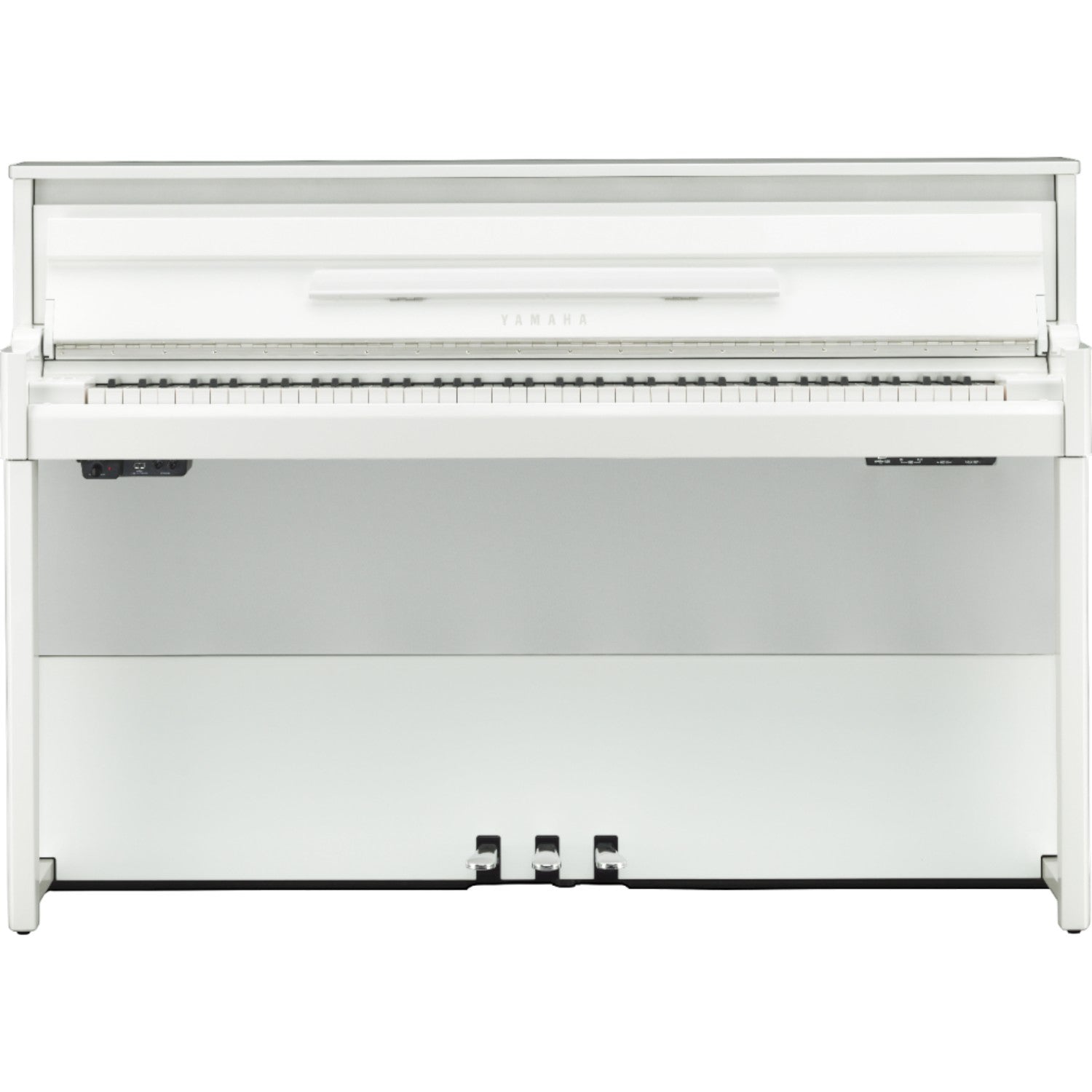 Đàn piano điện hybrid TÂN NHẠC CỤ Yamaha NU1 màu trắng sang trọng với bộ máy cơ upright chân thực