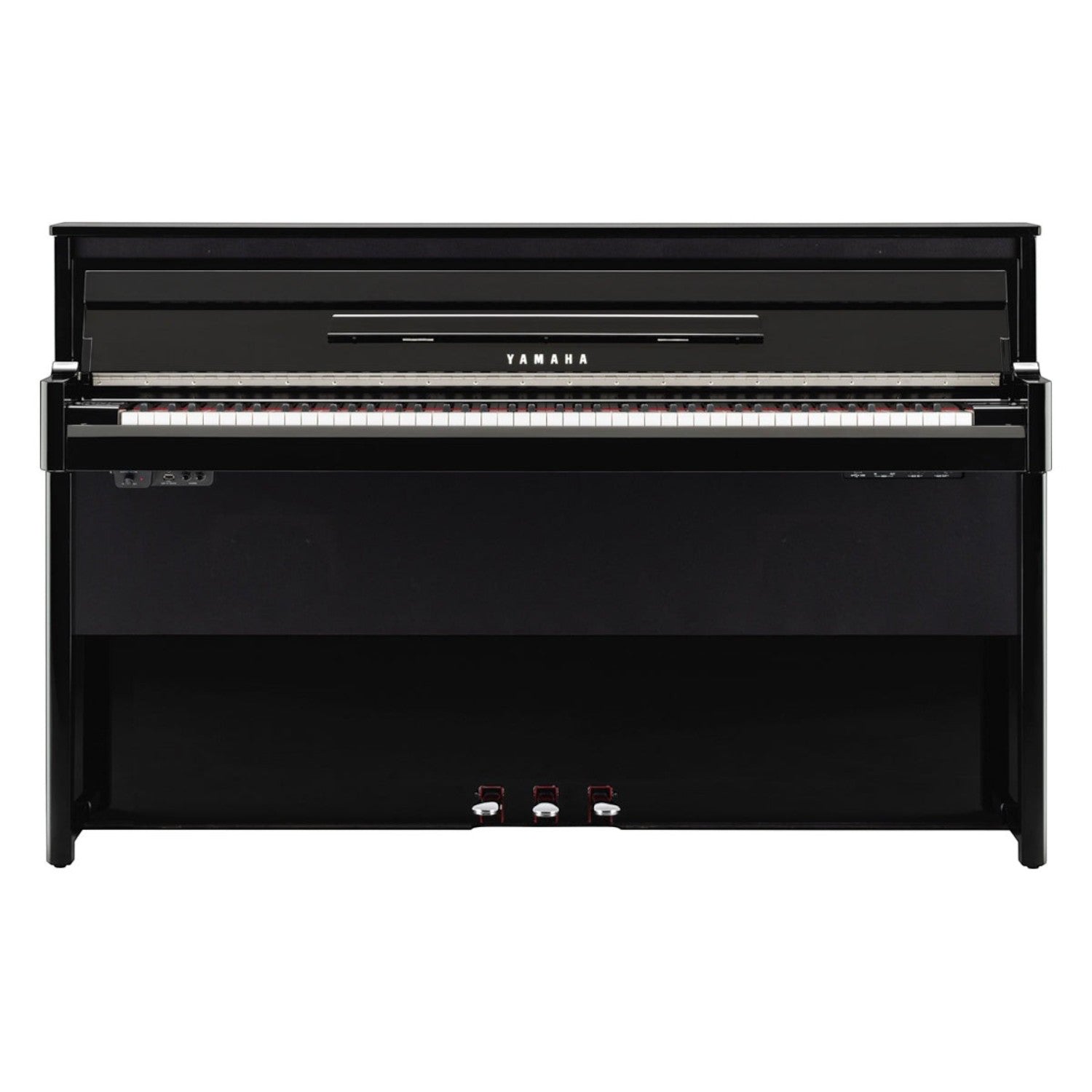 Đàn piano điện hybrid Yamaha NU1 màu đen sang trọng tại TÂN NHẠC CỤ với bộ máy cơ upright chân thực