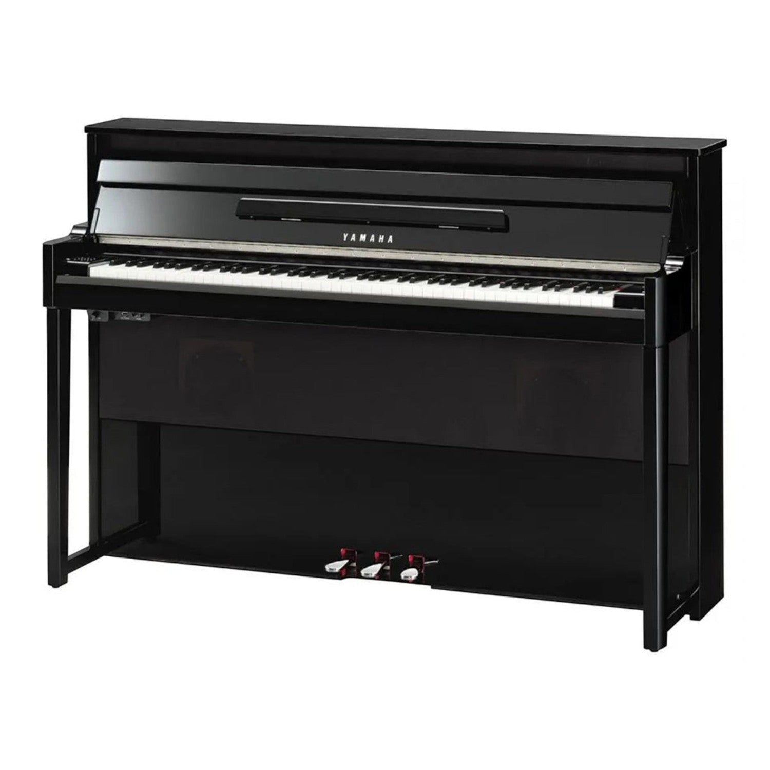 Đàn piano điện hybrid TÂN NHẠC CỤ Yamaha NU1 màu đen bóng với bộ máy cơ upright chân thực