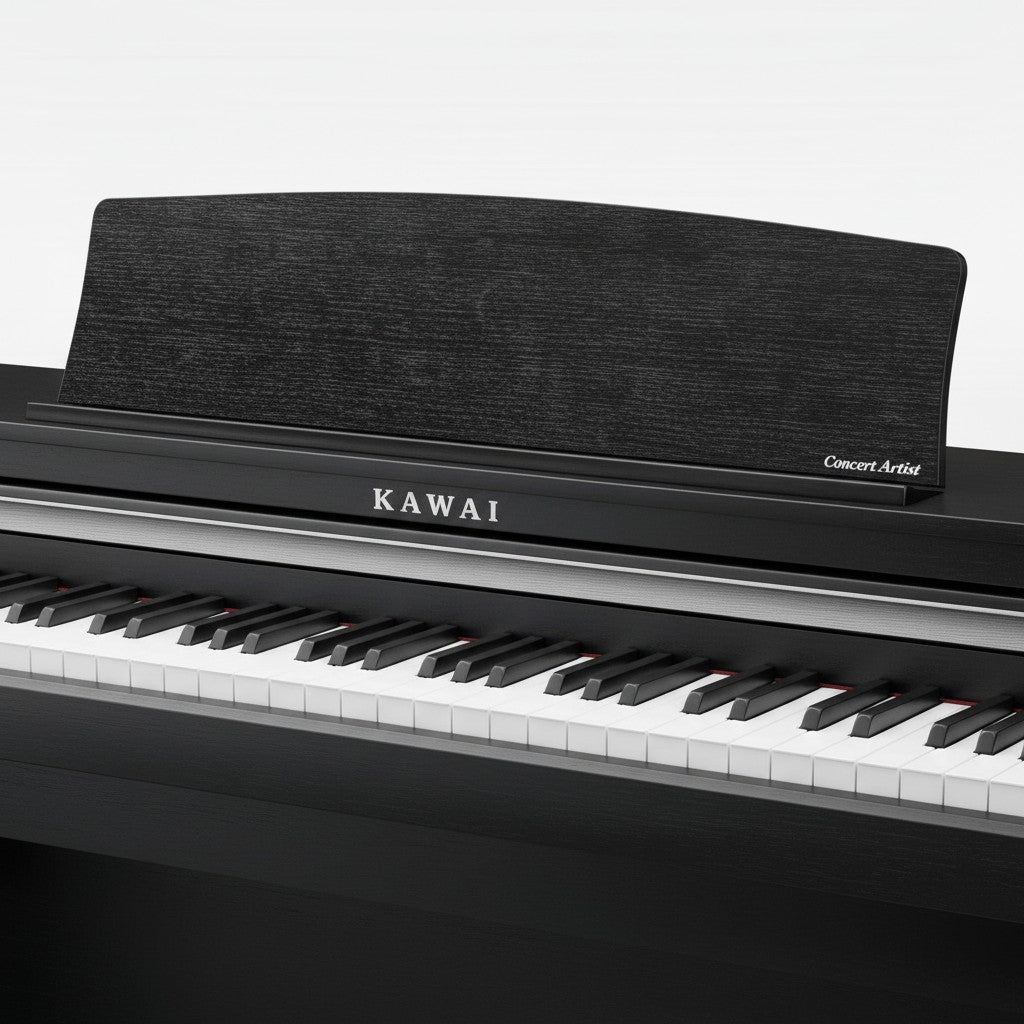 Đàn piano điện TÂN NHẠC CỤ Kawai CA48 màu đen với bàn phím gỗ Grand Feel Compact và giá để nhạc