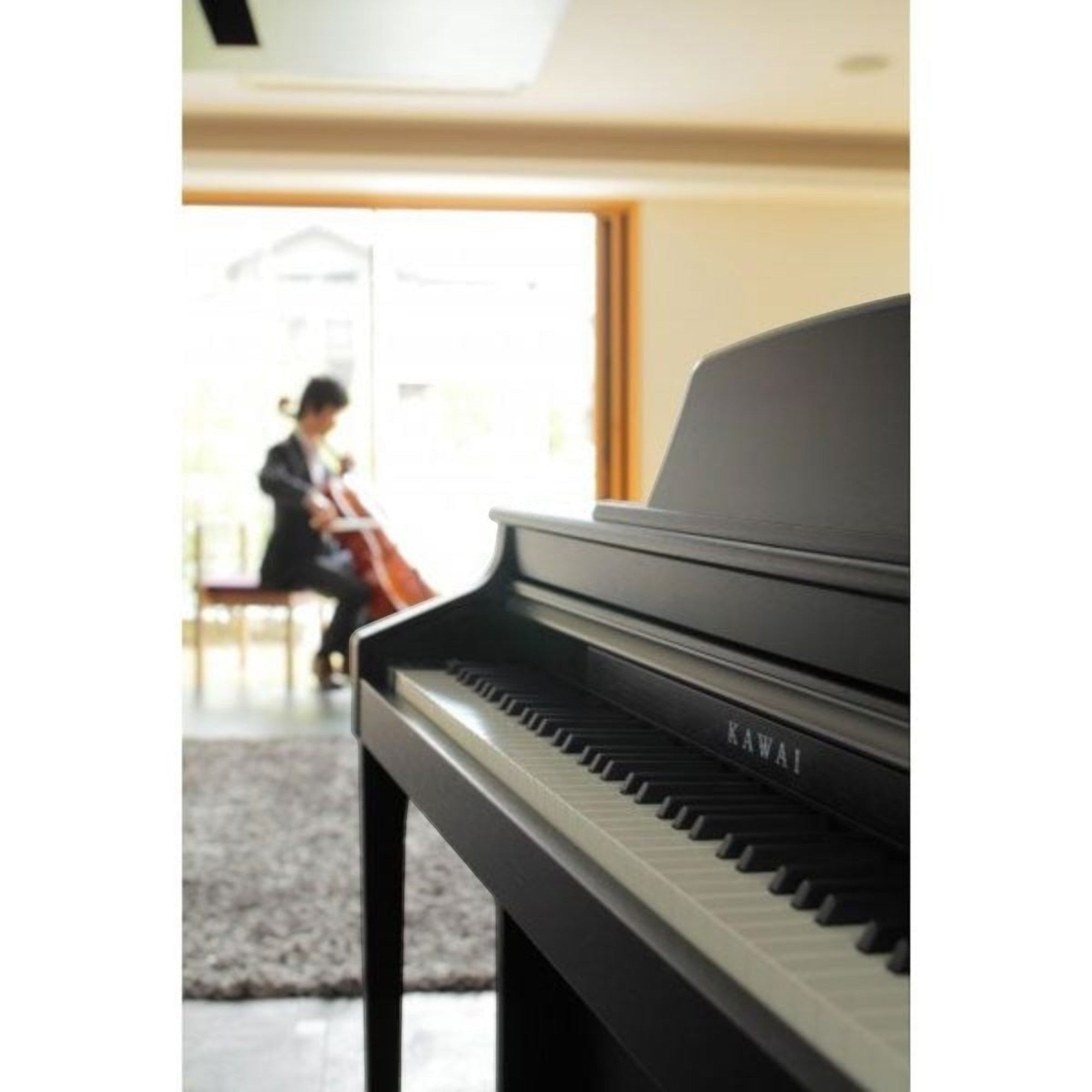 Đàn piano điện Kawai CA65 màu nâu đậm với phím gỗ Grand Feel tại showroom TÂN NHẠC CỤ