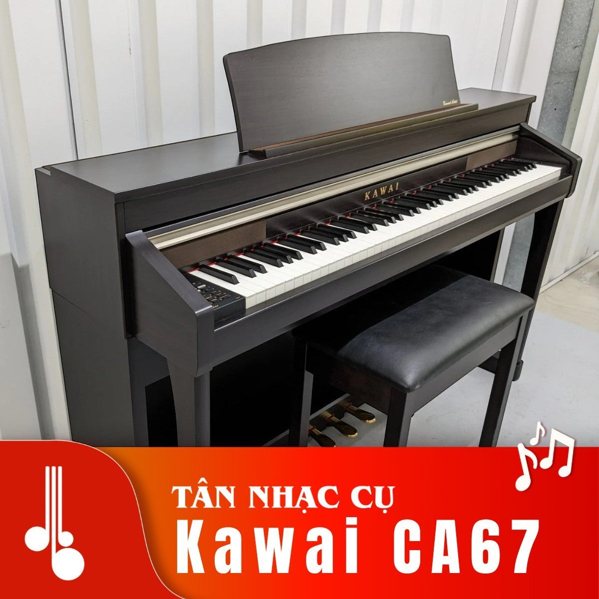 Đàn piano điện TÂN NHẠC CỤ Kawai CA67 màu đen sang trọng với bàn phím gỗ Grand Feel II cao cấp