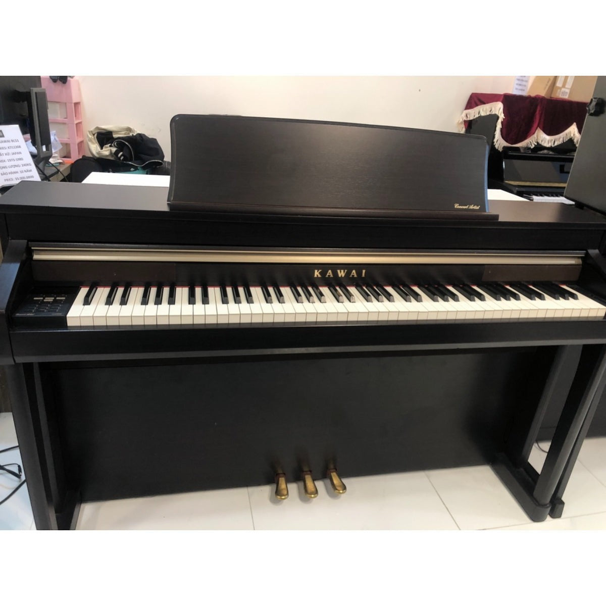 Đàn piano điện TÂN NHẠC CỤ Kawai CA9700GP màu đen sang trọng với bàn phím gỗ Grand Feel cao cấp