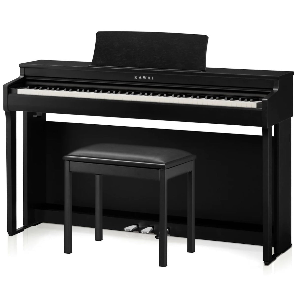 Đàn piano điện Kawai CN201 màu Satin Black sang trọng từ TÂN NHẠC CỤ với thiết kế hiện đại và ghế ngồi đi kèm