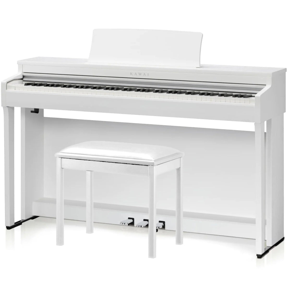 Đàn piano điện Kawai CN201 màu trắng Satin White thanh lịch tại TÂN NHẠC CỤ với thiết kế nhỏ gọn và ghế ngồi đi kèm