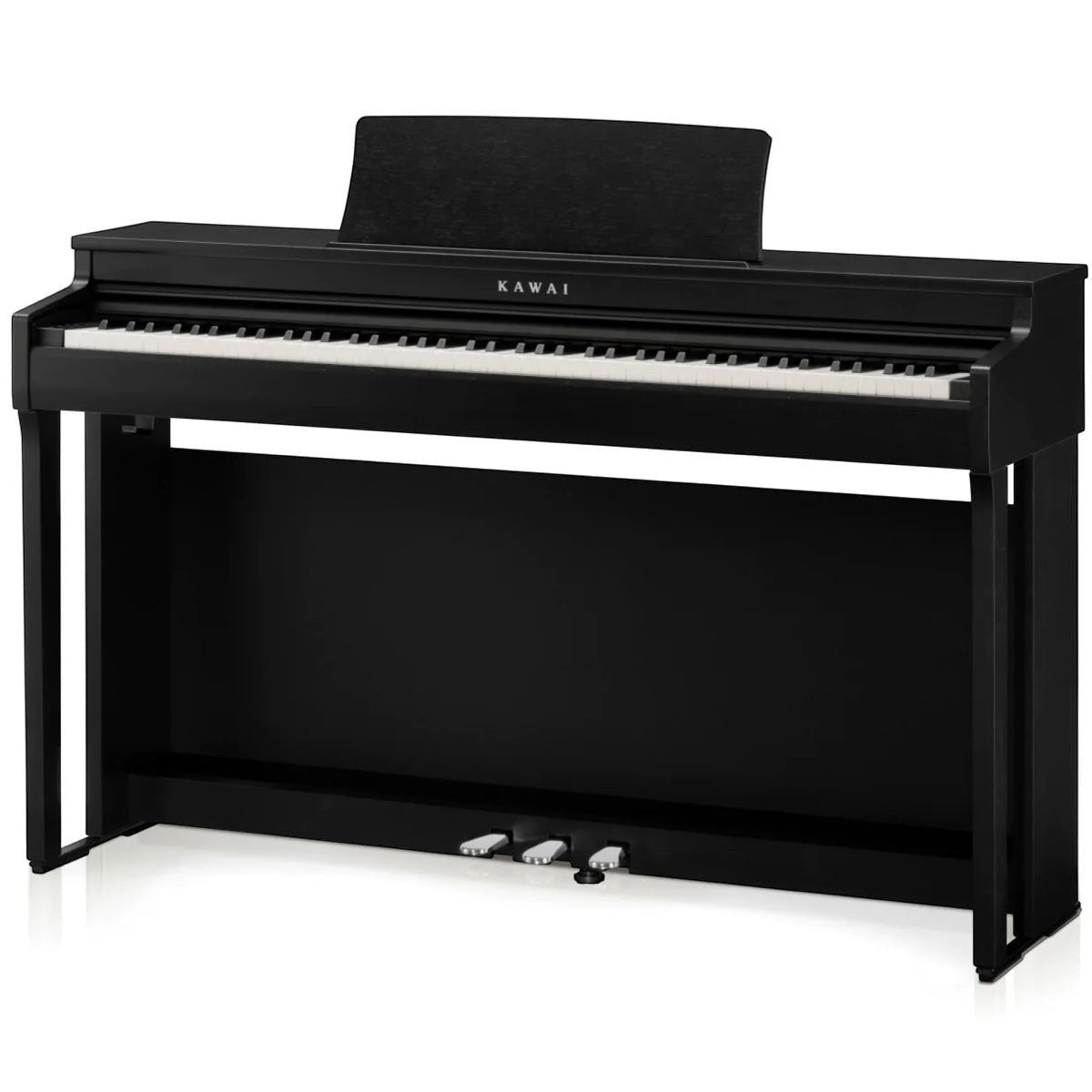 Đàn piano điện Kawai CN201 màu đen dáng tủ tại TÂN NHẠC CỤ, thiết kế 88 phím búa với nắp trượt và 3 pedal.