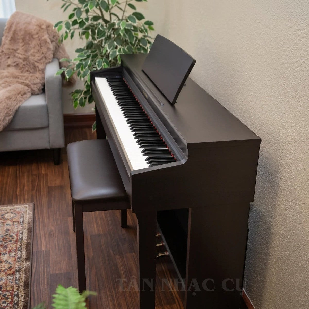 Đàn piano điện Kawai CN201 dáng tủ màu nâu gỗ sang trọng tại TÂN NHẠC CỤ, thiết kế hiện đại cho gia đình.