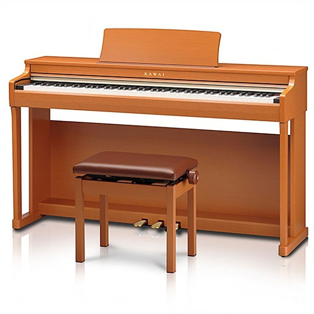 Đàn piano điện Kawai CN21 dáng tủ màu gỗ tự nhiên với 88 phím búa AHA IV và ghế đàn đi kèm tại TÂN NHẠC CỤ