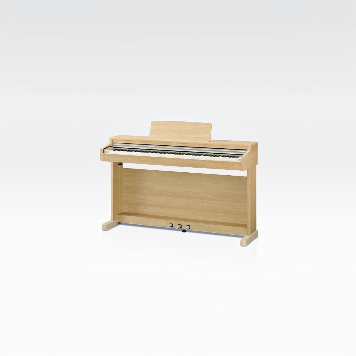 Đàn piano điện Kawai CX202 dáng tủ màu gỗ sáng tại Tân Nhạc Cụ với bàn phím búa và cụm 3 pedal gắn liền