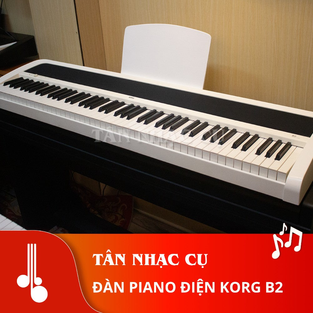 Đàn piano điện Korg B2 màu trắng thiết kế gọn nhẹ tại TÂN NHẠC CỤ, bàn phím búa NH cho cảm giác chơi chân thực