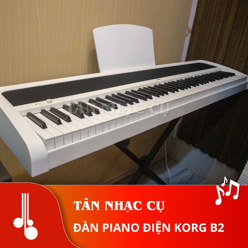 Đàn piano điện Korg B2 màu trắng thiết kế gọn nhẹ tại TÂN NHẠC CỤ, bàn phím búa NH cho cảm giác chơi chân thực
