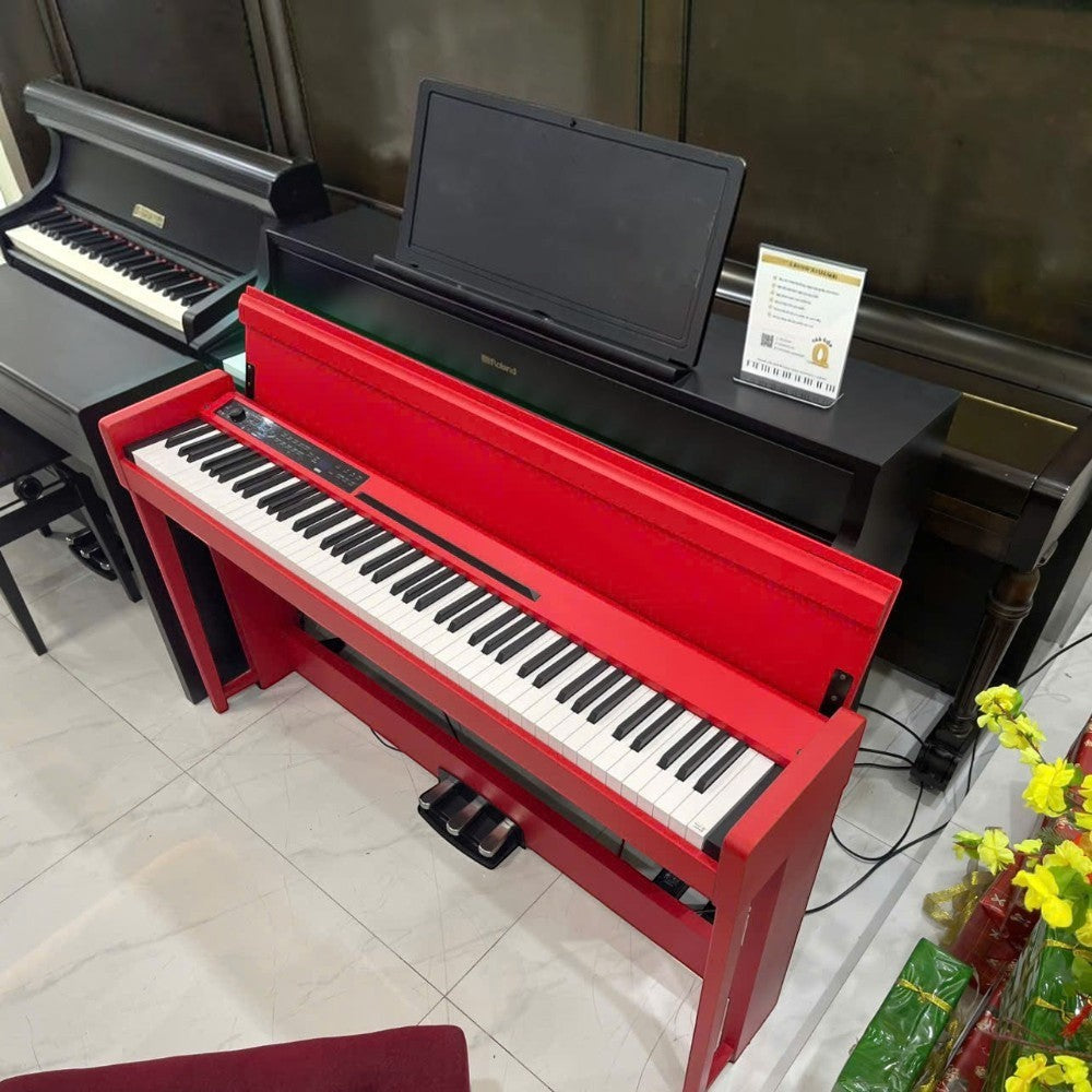 Đàn piano điện Korg C1 Air màu đỏ nổi bật với bàn phím RH3 cao cấp tại showroom TÂN NHẠC CỤ