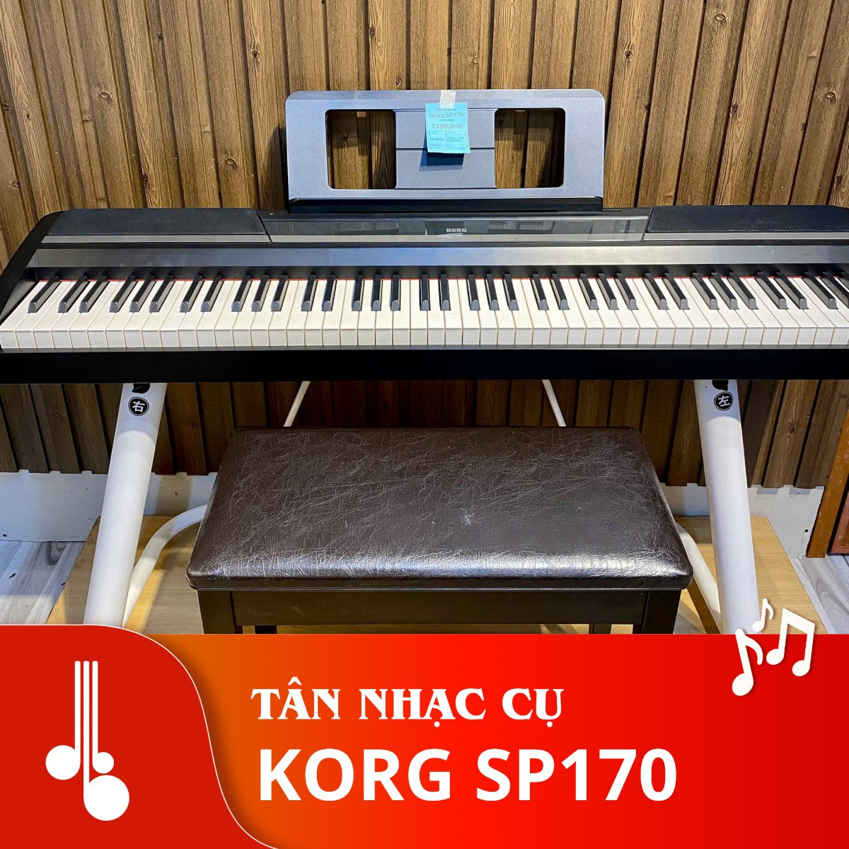 Đàn piano điện Korg SP170 màu đen thiết kế tối giản với bàn phím búa NH tại cửa hàng TÂN NHẠC CỤ