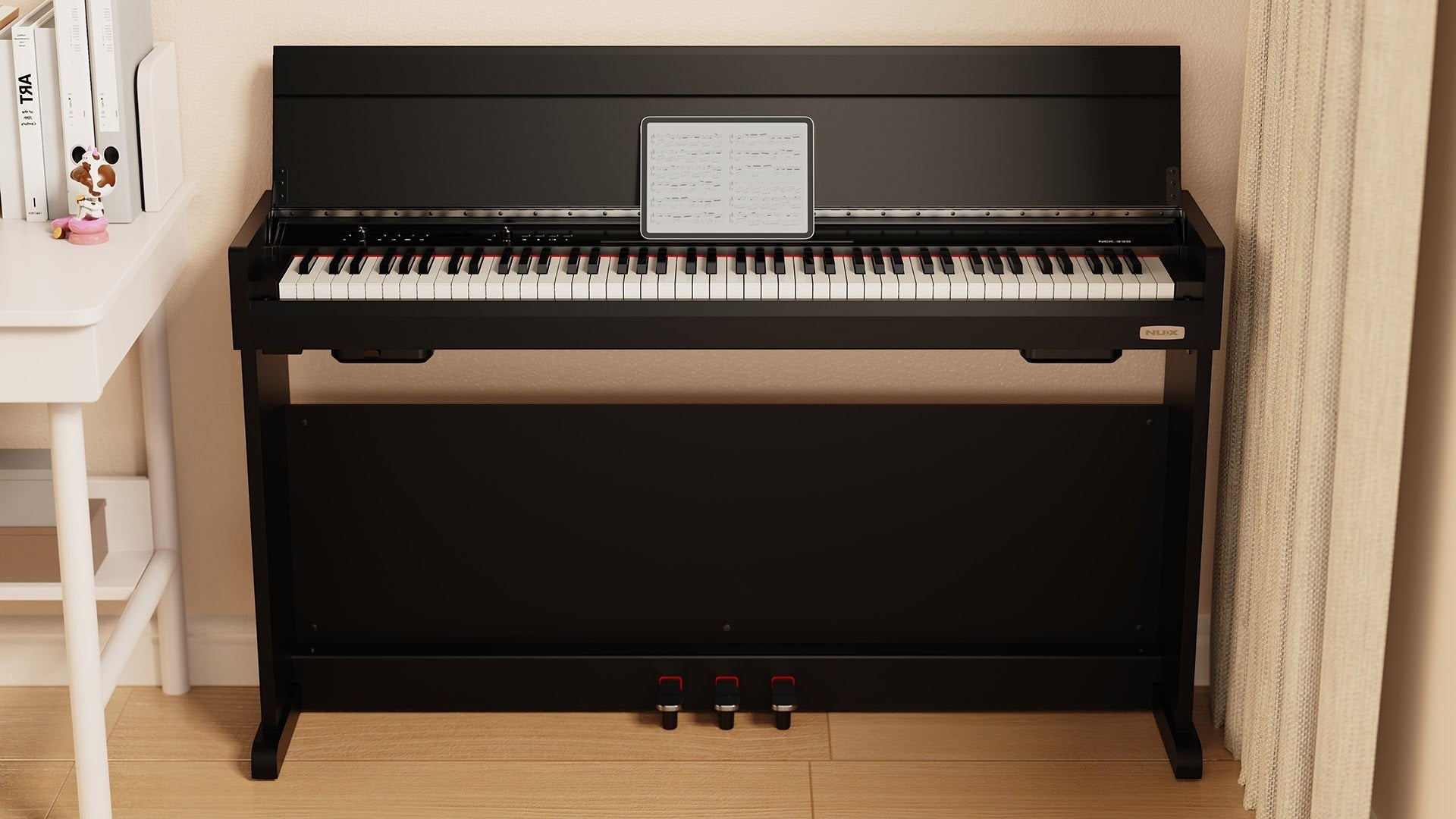 Đàn piano điện NUX NCK330 màu đen dáng tủ hiện đại với 88 phím búa tại TÂN NHẠC CỤ