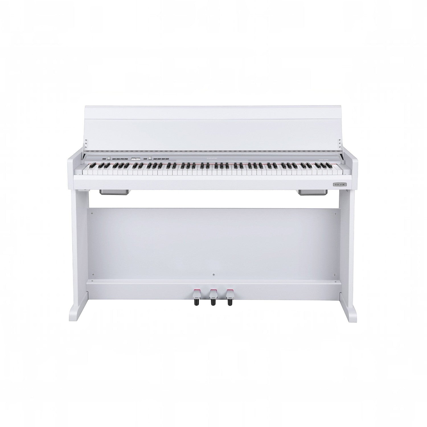 Đàn piano điện TÂN NHẠC CỤ Nux NCK330 màu trắng dáng tủ sang trọng với 88 phím búa và bộ 3 pedal cố định