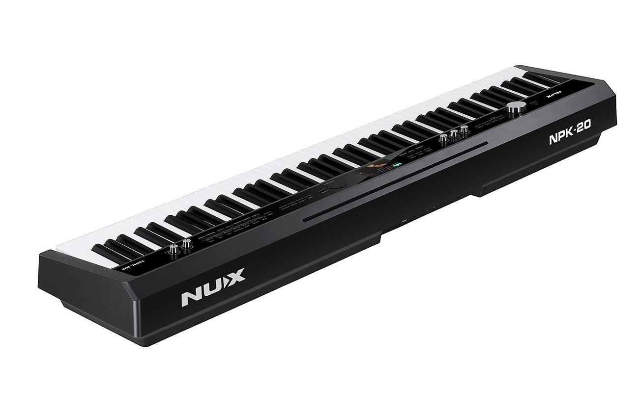 Đàn piano điện NUX NPK-20 màu đen tại Tân Nhạc Cụ với 88 phím búa và màn hình LCD màu hiện đại