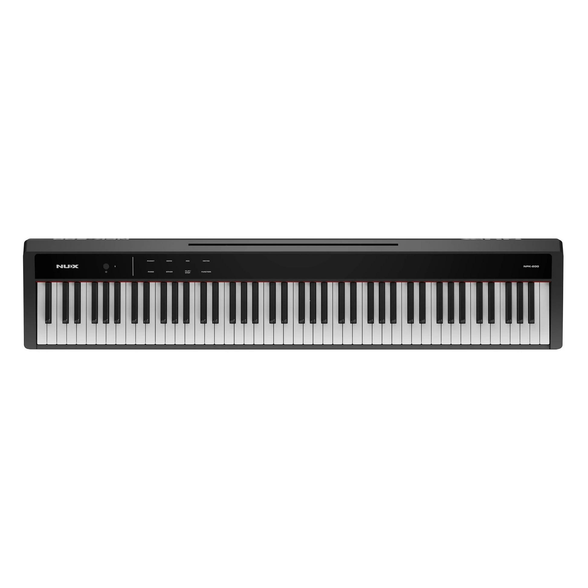 Đàn piano điện Nux NPK200 màu đỏ từ Tân Nhạc Cụ với thiết kế hiện đại, bàn phím WKJ-03 và các phím điều khiển cảm ứng