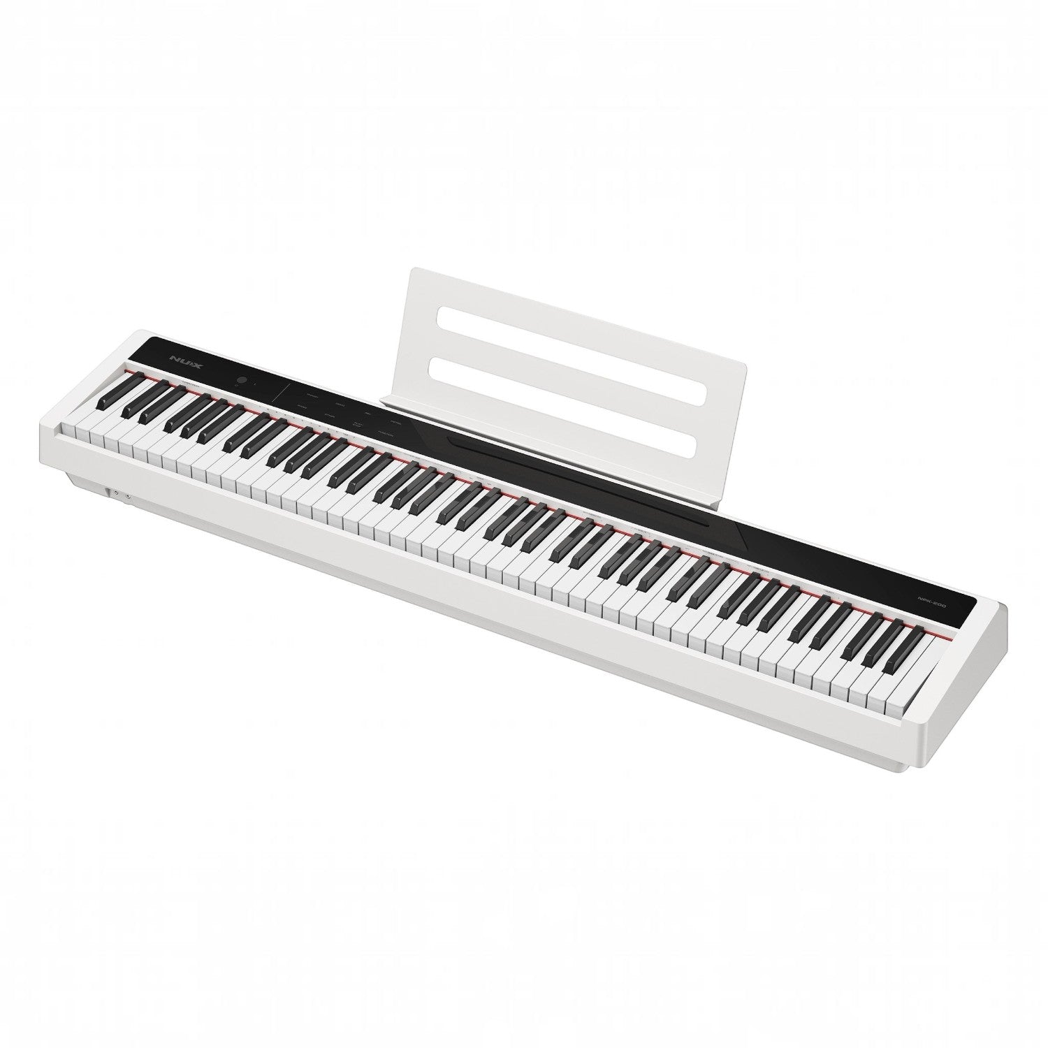 Đàn piano điện Nux NPK200 màu trắng từ TÂN NHẠC CỤ với thiết kế hiện đại, bàn phím WKJ-03 và giá để bản nhạc