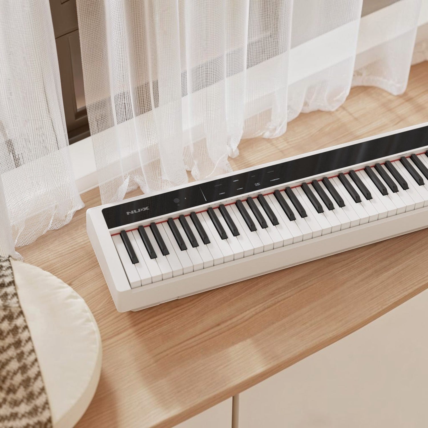 Đàn piano điện TÂN NHẠC CỤ Nux NPK200 màu trắng thiết kế hiện đại với bàn phím WKJ-03 cảm giác chân thực