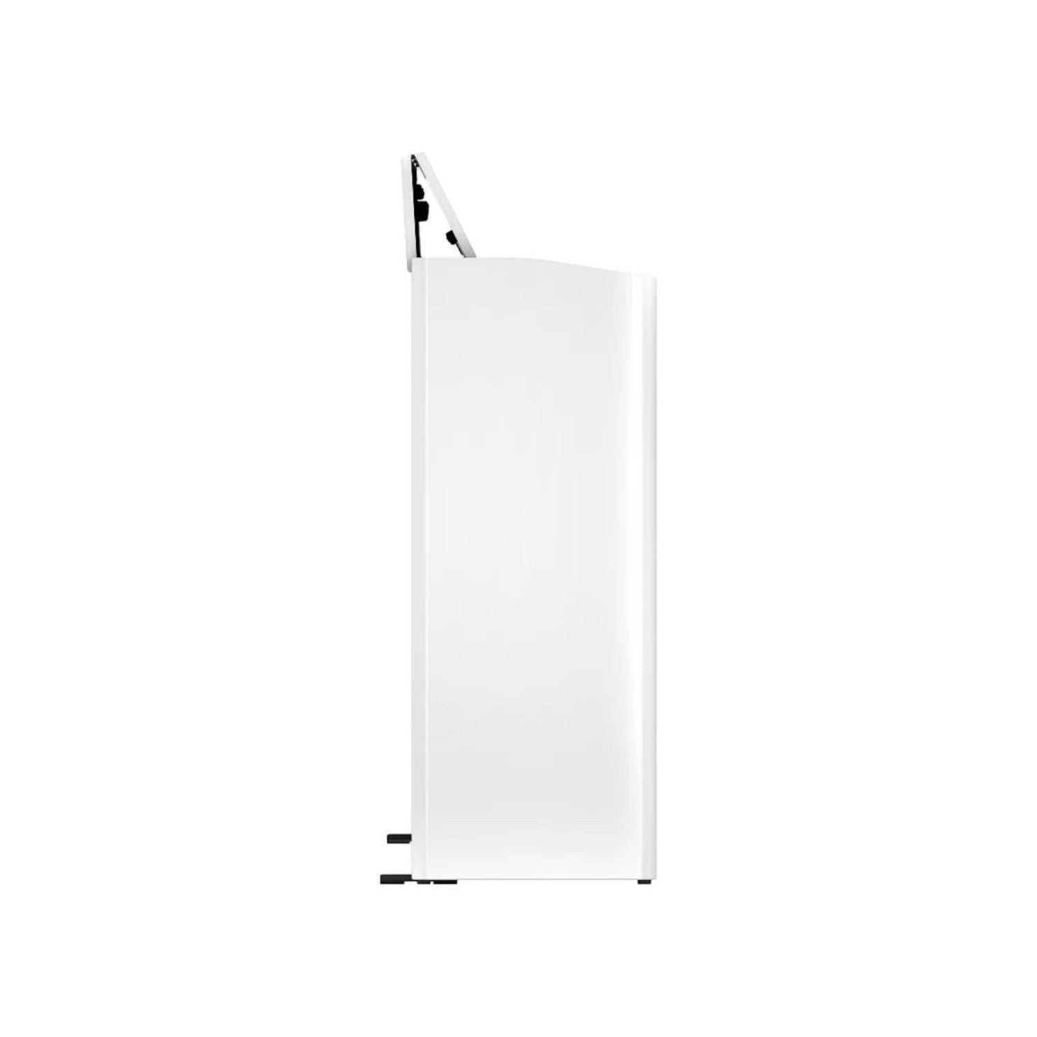 Đàn piano điện Roland F701 màu trắng tại Tân Nhạc Cụ, thiết kế dáng đứng hiện đại, góc nhìn nghiêng từ bên cạnh.