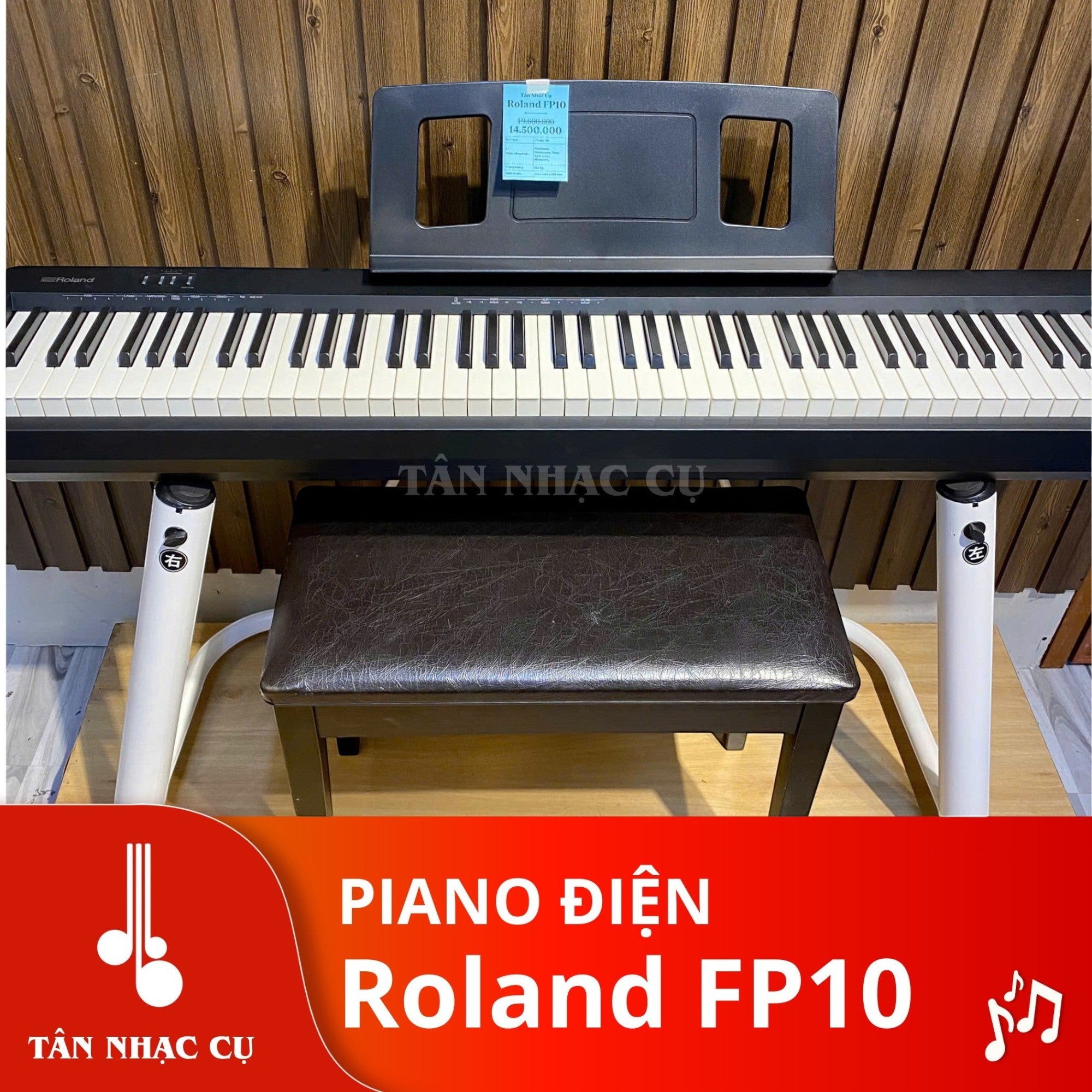 Đàn piano điện Roland FP10 màu đen tại TÂN NHẠC CỤ với bàn phím PHA-4 Standard và giá để nhạc