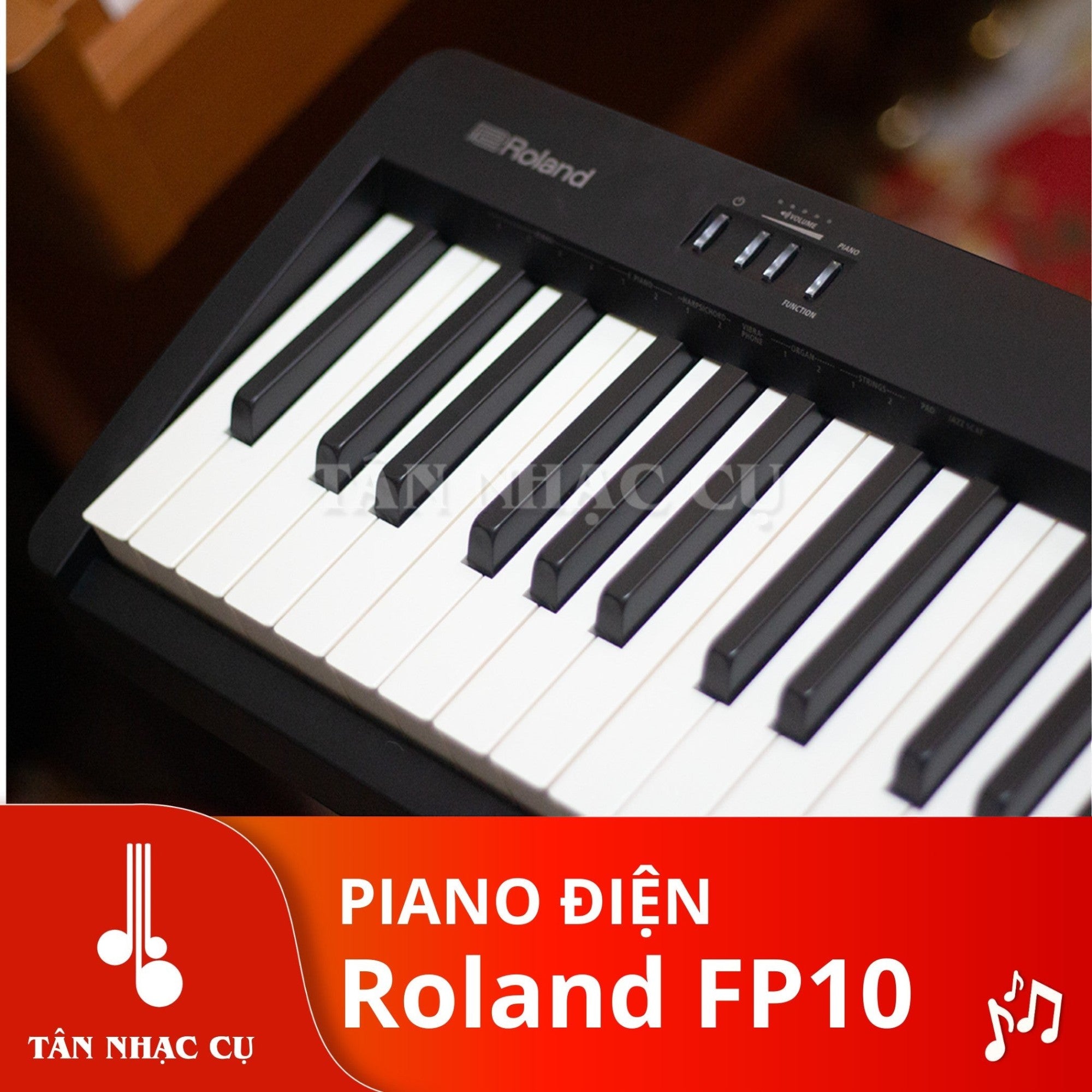 Đàn piano điện Roland FP10 màu đen tại TÂN NHẠC CỤ với bàn phím PHA-4 Standard chân thực