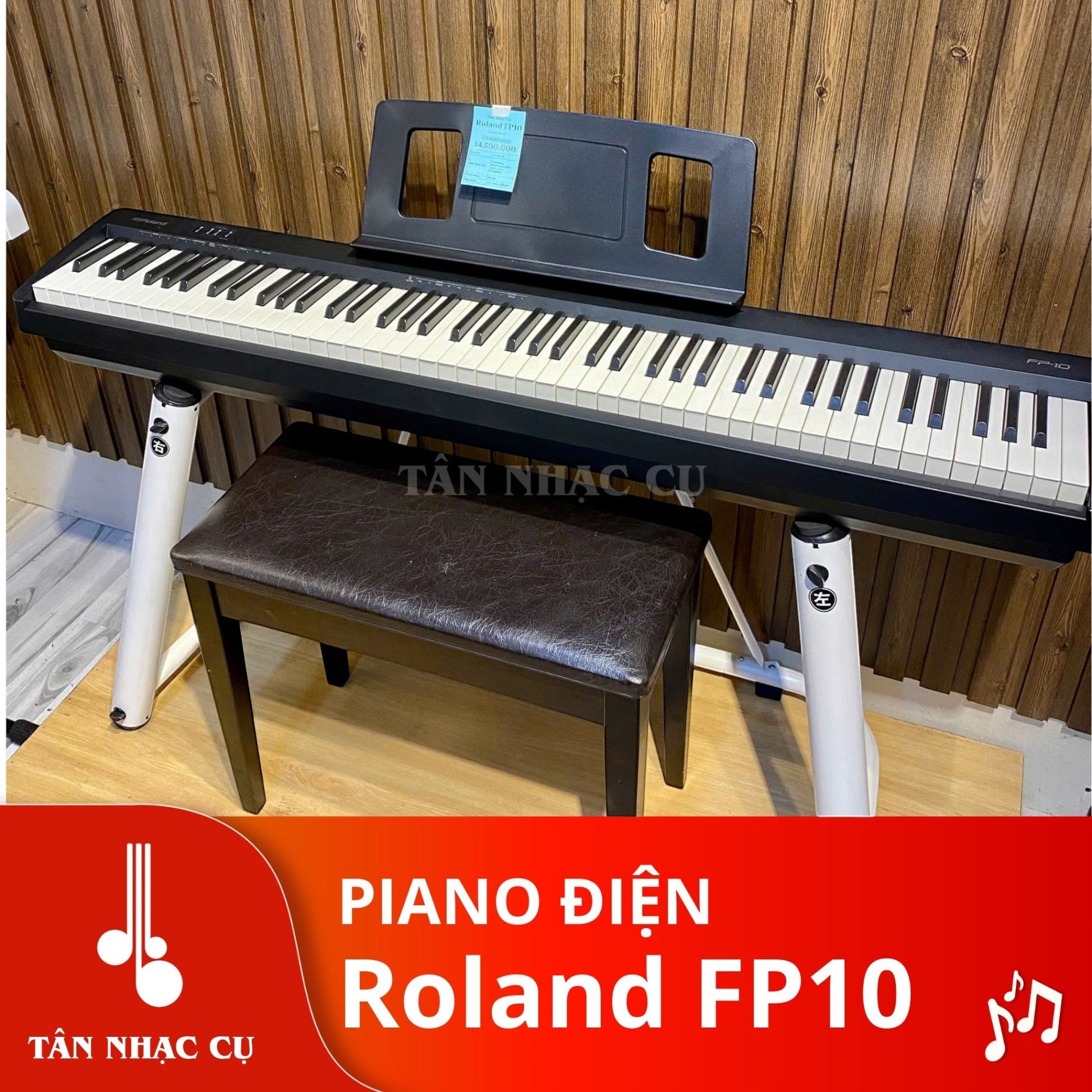 Đàn piano điện Roland FP10 màu đen với bàn phím PHA-4 tại showroom TÂN NHẠC CỤ