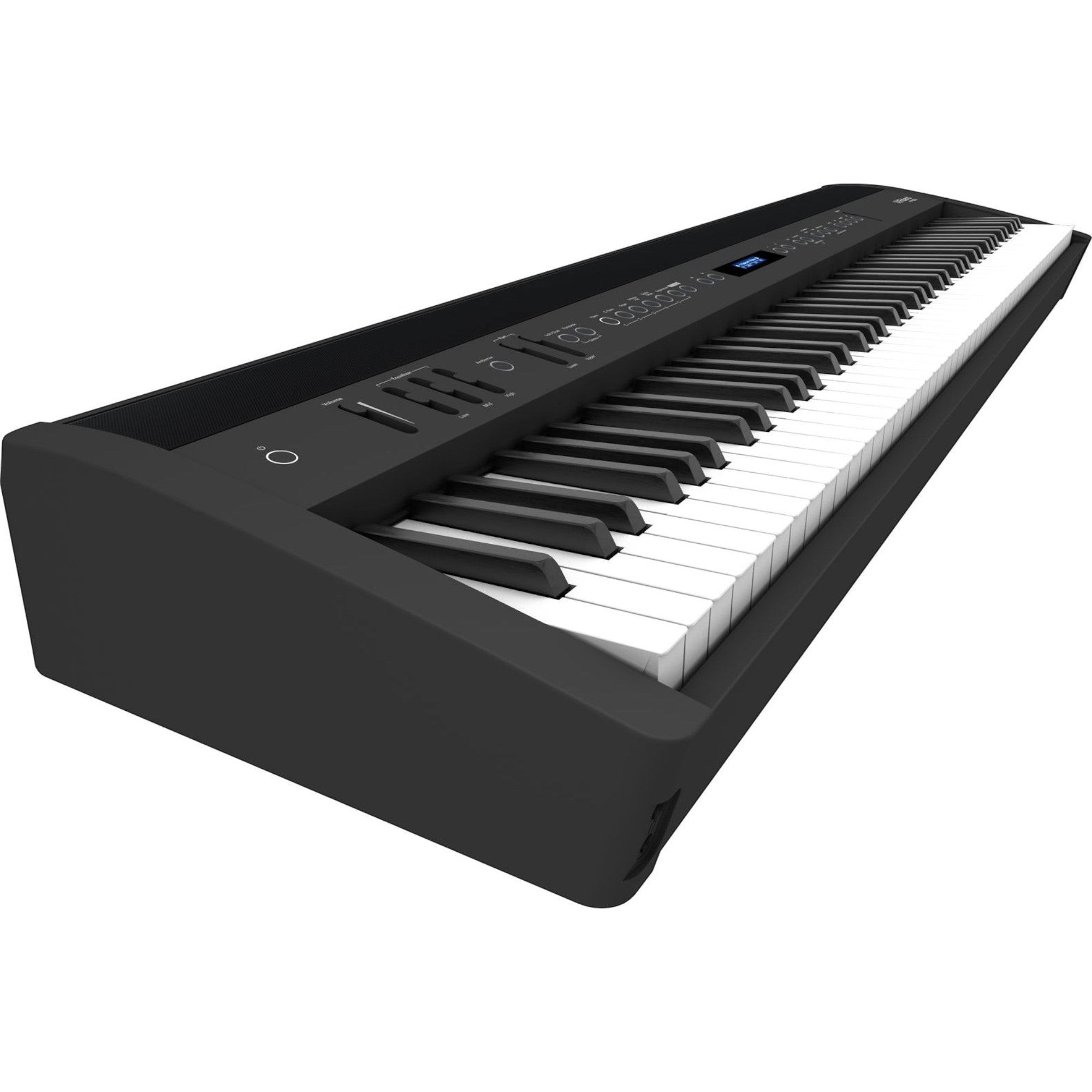 Đàn piano điện Roland FP-60X màu đen tại TÂN NHẠC CỤ với 88 phím búa PHA-4, màn hình LCD và bảng điều khiển trực quan.
