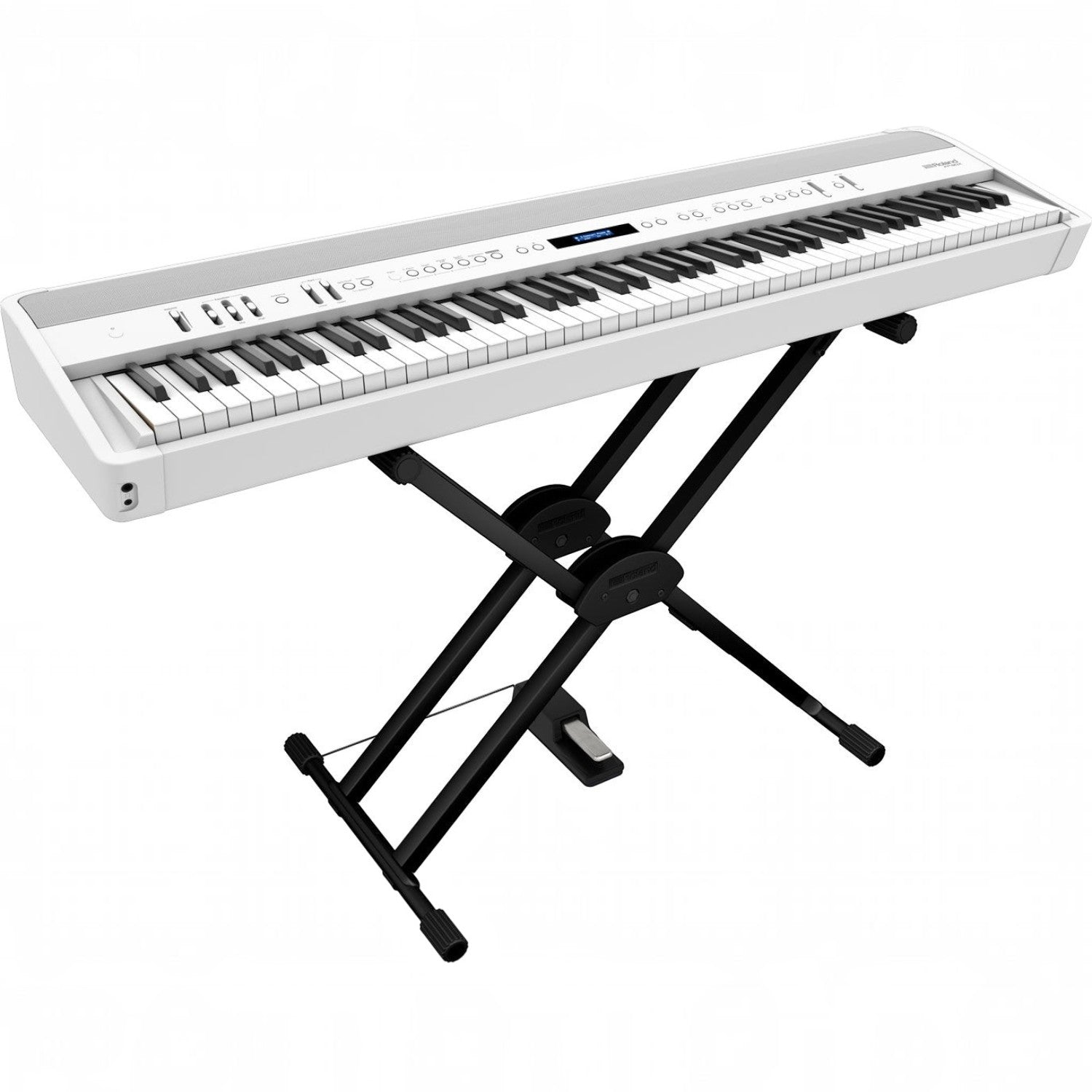 Đàn piano điện Roland FP-90X màu trắng trên chân đứng tại TÂN NHẠC CỤ, bàn phím lai gỗ PHA-50 cao cấp